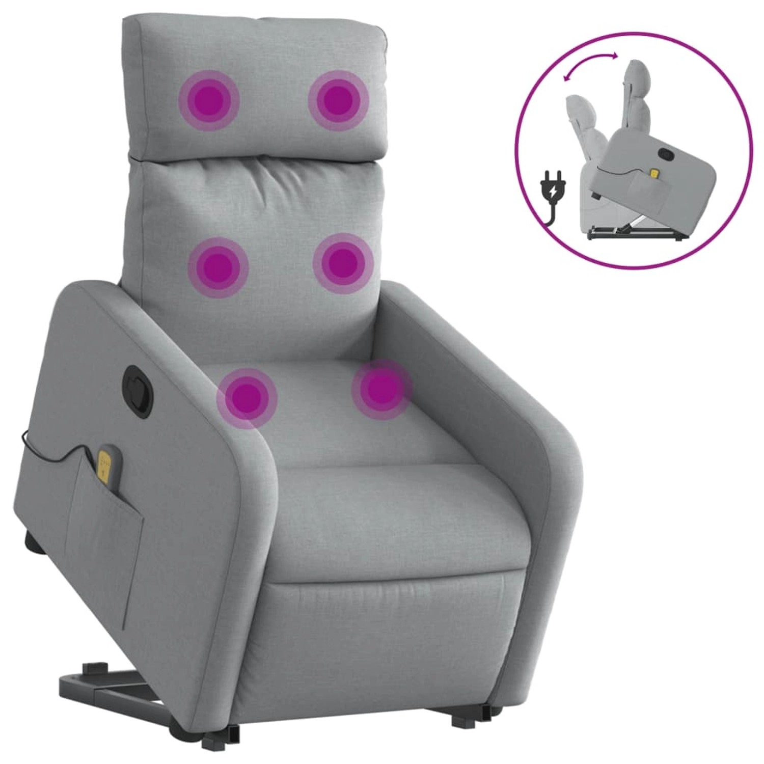 vidaXL Massagesessel mit Aufstehhilfe Hellgrau Samt Modell 15 vidaXL Massagesessel mit Aufstehhilfe Hellgrau Samt Modell 15 von VIDAXL