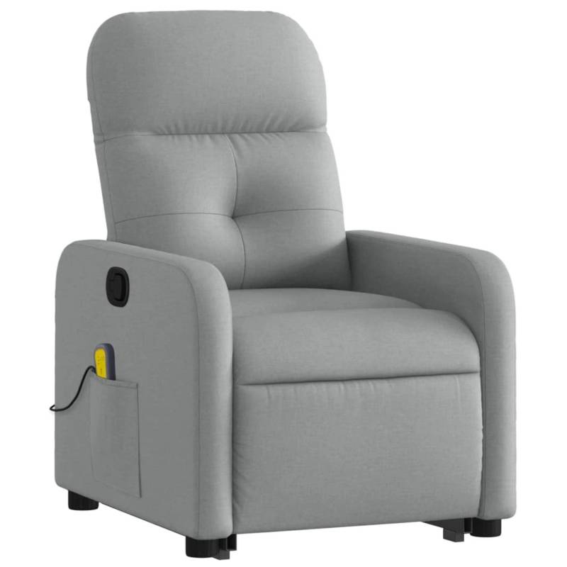 vidaXL Massagesessel mit Aufstehhilfe Hellgrau Samt Modell 16 von VIDAXL
