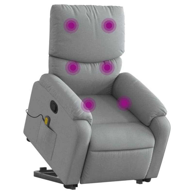 vidaXL Massagesessel mit Aufstehhilfe Hellgrau Samt Modell 8 von VIDAXL