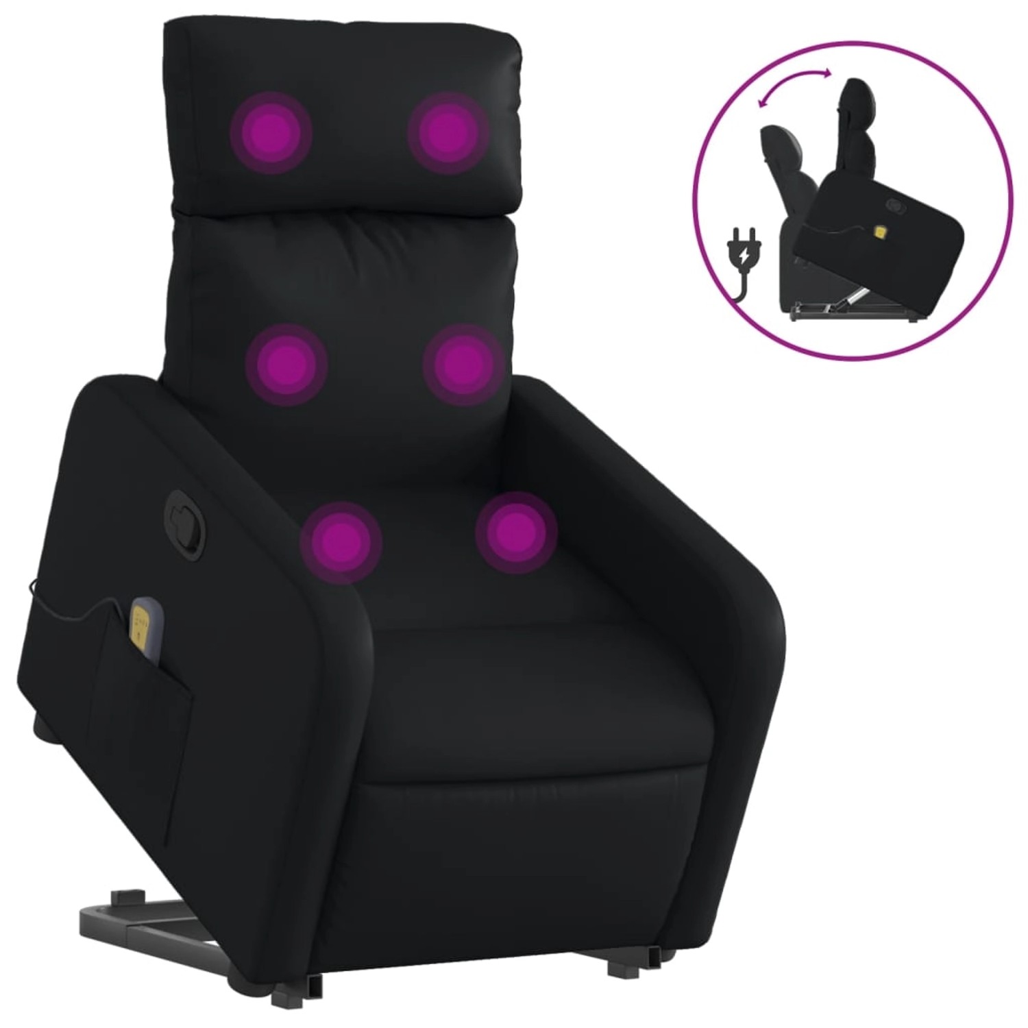 vidaXL Massagesessel mit Aufstehhilfe Schwarz Kunstleder Modell 14 von VIDAXL