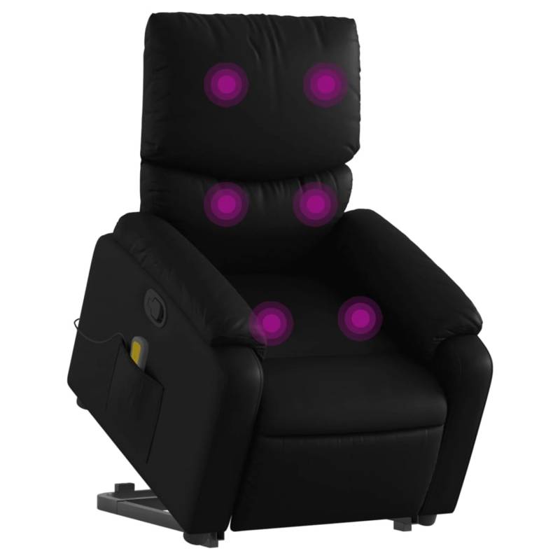 vidaXL Massagesessel mit Aufstehhilfe Schwarz Kunstleder Modell 5 von VIDAXL