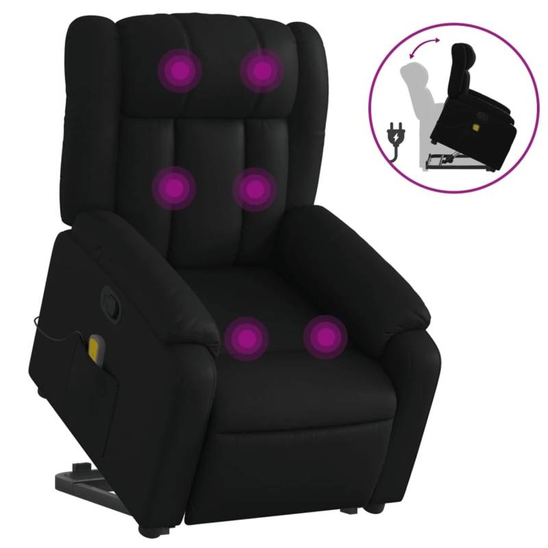 vidaXL Massagesessel mit Aufstehhilfe Schwarz Kunstleder Modell 6 von VIDAXL