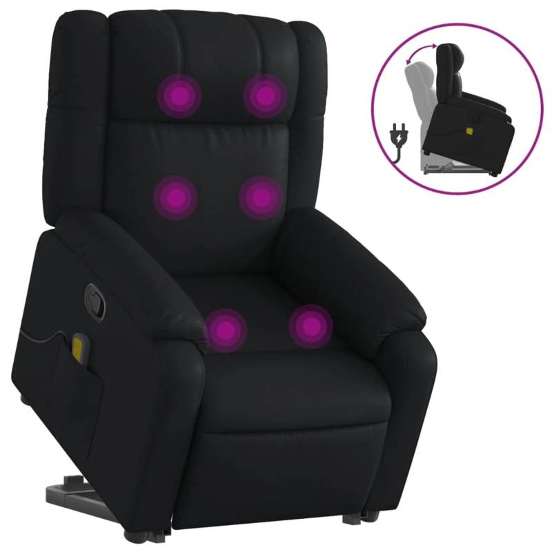 vidaXL Massagesessel mit Aufstehhilfe Schwarz Kunstleder Modell 8 von VIDAXL