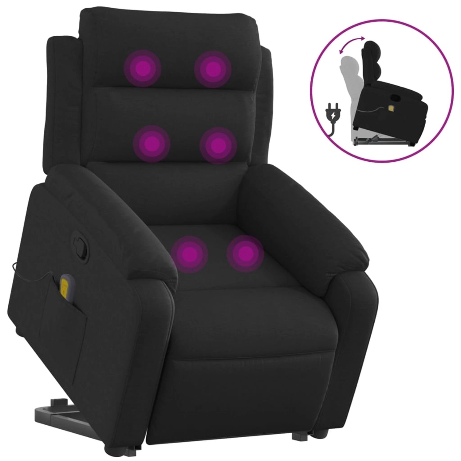 vidaXL Massagesessel mit Aufstehhilfe Schwarz Stoff Modell 1 vidaXL Massagesessel mit Aufstehhilfe Schwarz Stoff Modell 1 von VIDAXL