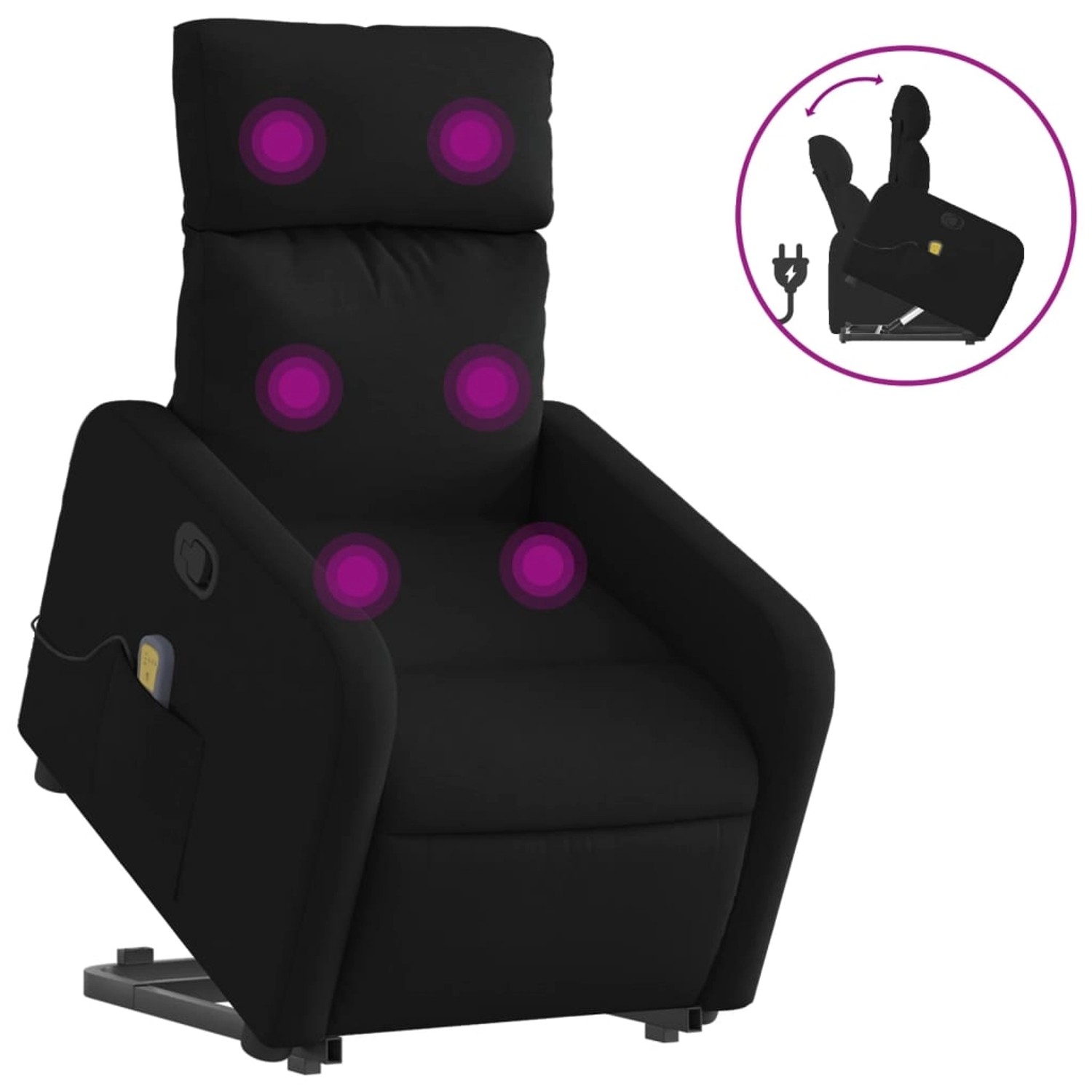 vidaXL Massagesessel mit Aufstehhilfe Schwarz Stoff Modell 14 vidaXL Massagesessel mit Aufstehhilfe Schwarz Stoff Modell 14 von VIDAXL