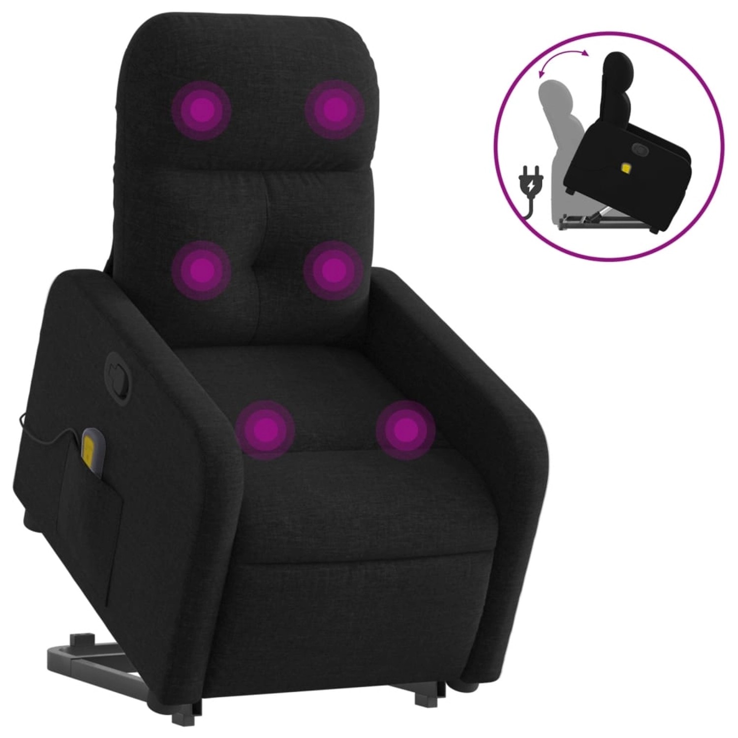 vidaXL Massagesessel mit Aufstehhilfe Schwarz Stoff Modell 15 von VIDAXL