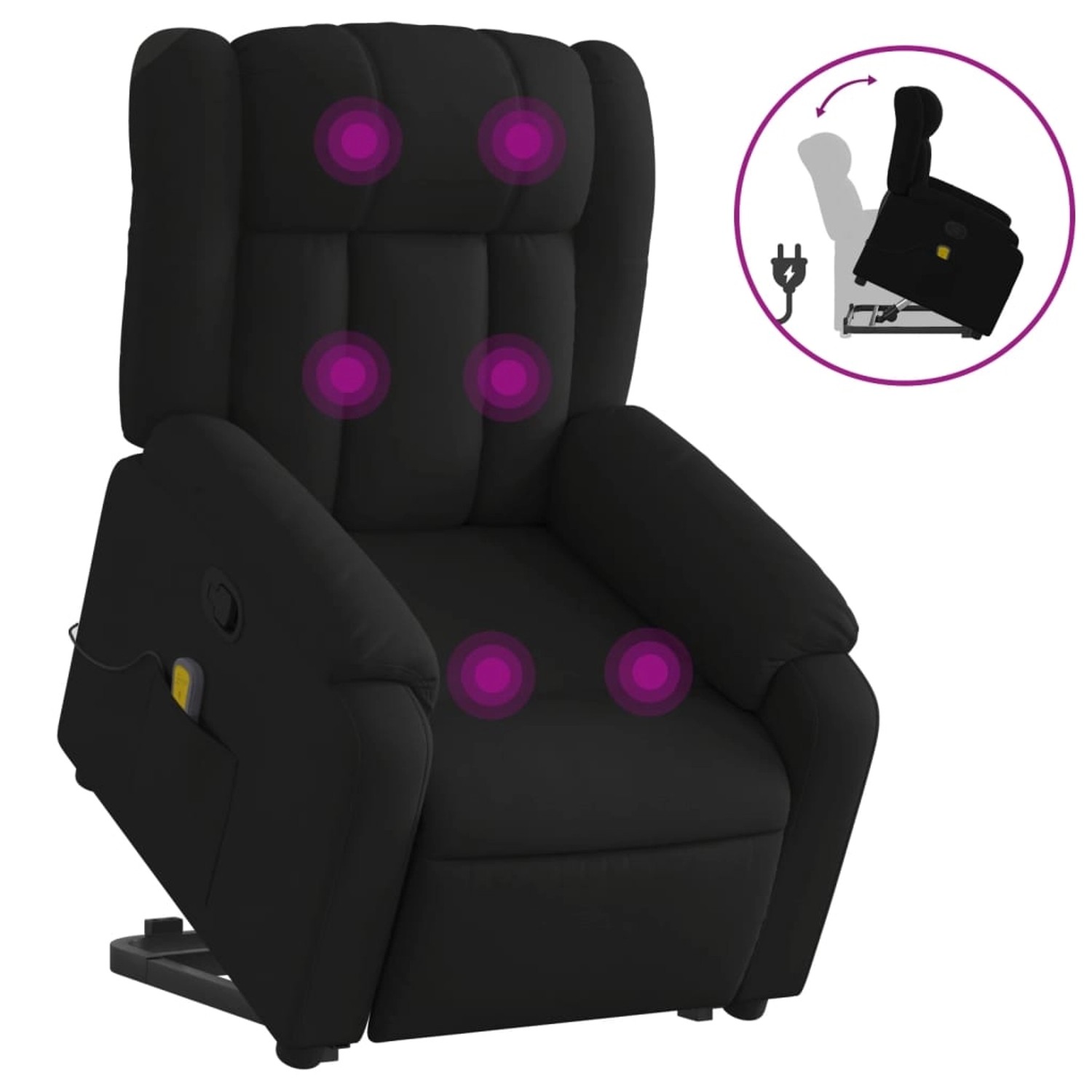 vidaXL Massagesessel mit Aufstehhilfe Schwarz Stoff Modell 2 vidaXL Massagesessel mit Aufstehhilfe Schwarz Stoff Modell 2 von VIDAXL