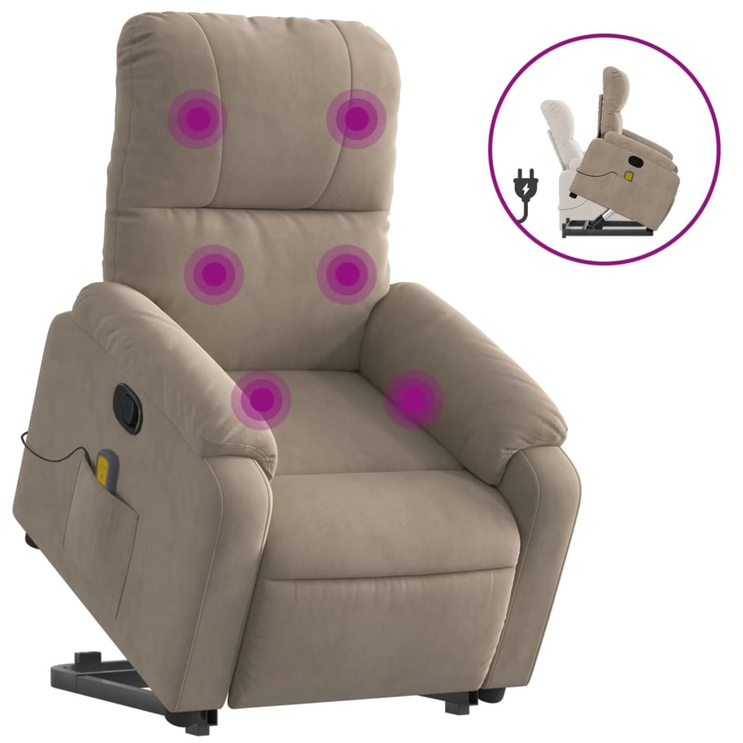 vidaXL Massagesessel mit Aufstehhilfe Taupe Mikrofasergewebe vidaXL Massagesessel mit Aufstehhilfe Taupe Mikrofasergewebe von VIDAXL