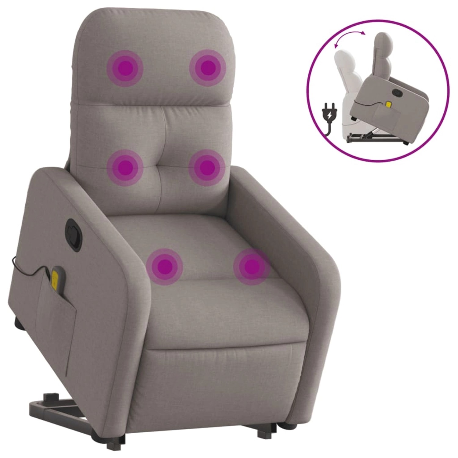 vidaXL Massagesessel mit Aufstehhilfe Taupe Stoff Modell 12 vidaXL Massagesessel mit Aufstehhilfe Taupe Stoff Modell 12 von VIDAXL