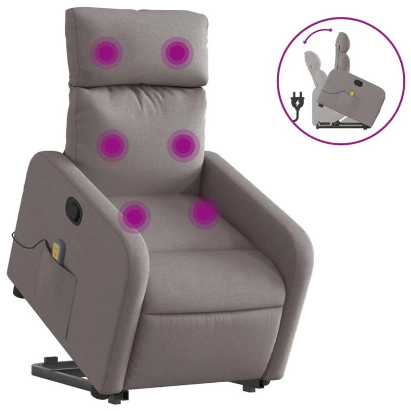 vidaXL Massagesessel mit Aufstehhilfe Taupe Stoff Modell 13 von VIDAXL