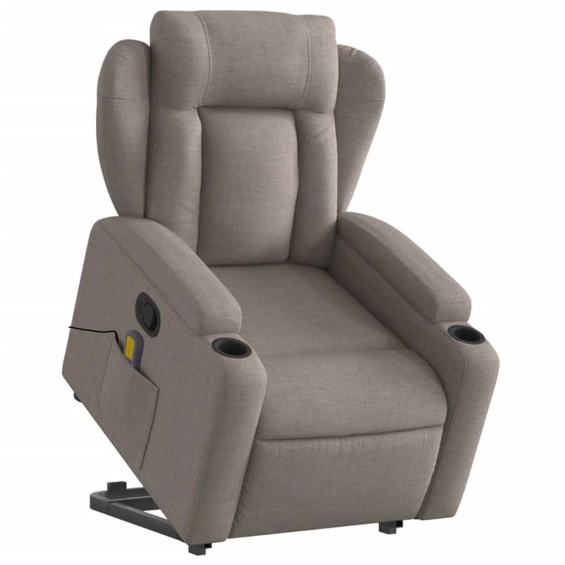 vidaXL Massagesessel mit Aufstehhilfe Taupe Stoff Modell 2 von VIDAXL
