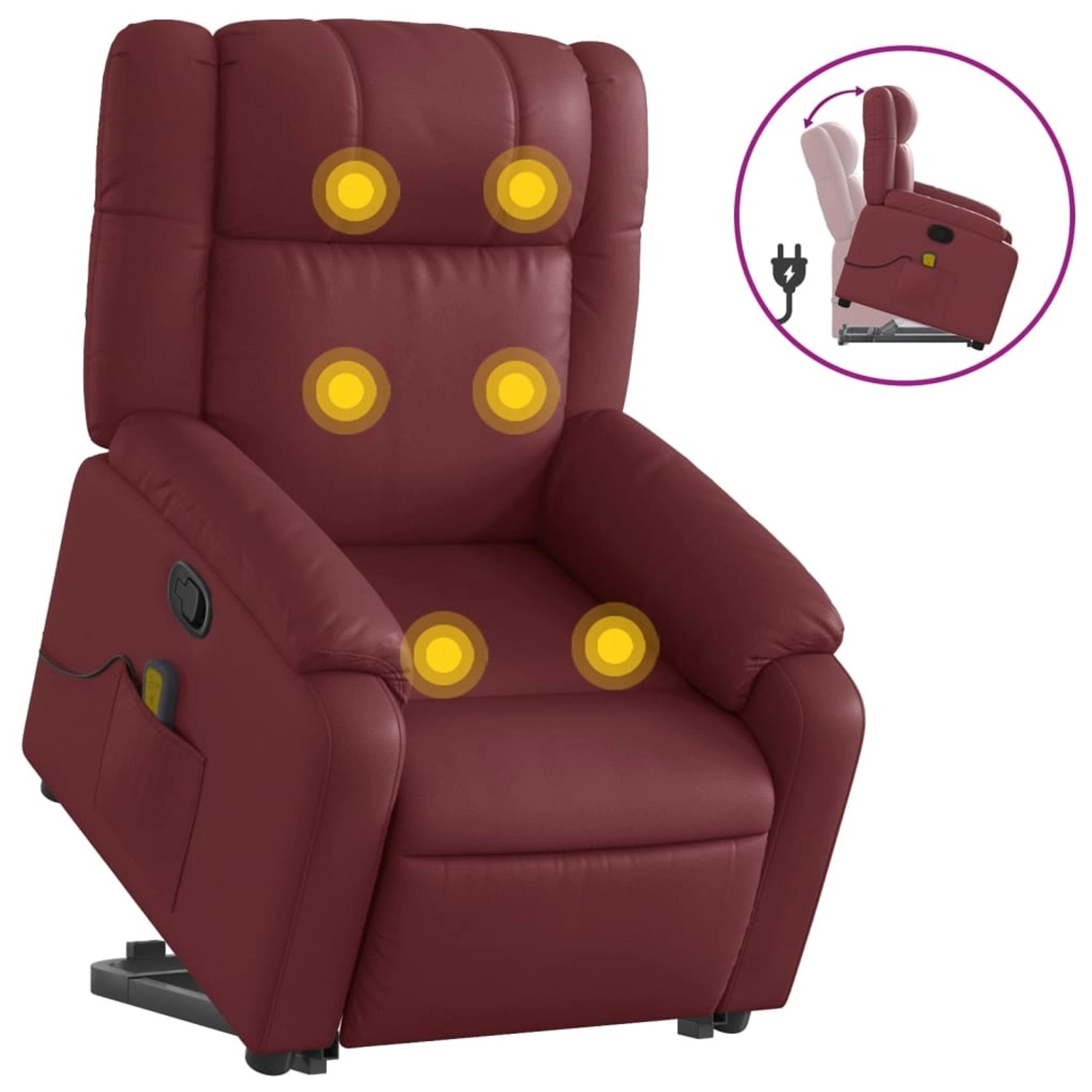 vidaXL Massagesessel mit Aufstehhilfe Weißrot Kunstleder Modell 1 vidaXL Massagesessel mit Aufstehhilfe Weißrot Kunstleder Modell 1 von VIDAXL