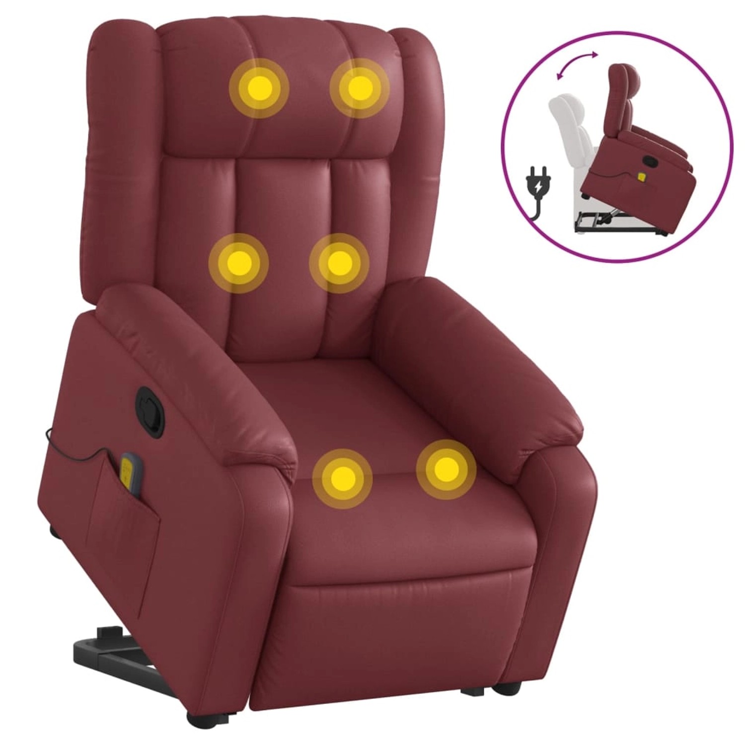 vidaXL Massagesessel mit Aufstehhilfe Weißrot Kunstleder Modell 2 vidaXL Massagesessel mit Aufstehhilfe Weißrot Kunstleder Modell 2 von VIDAXL