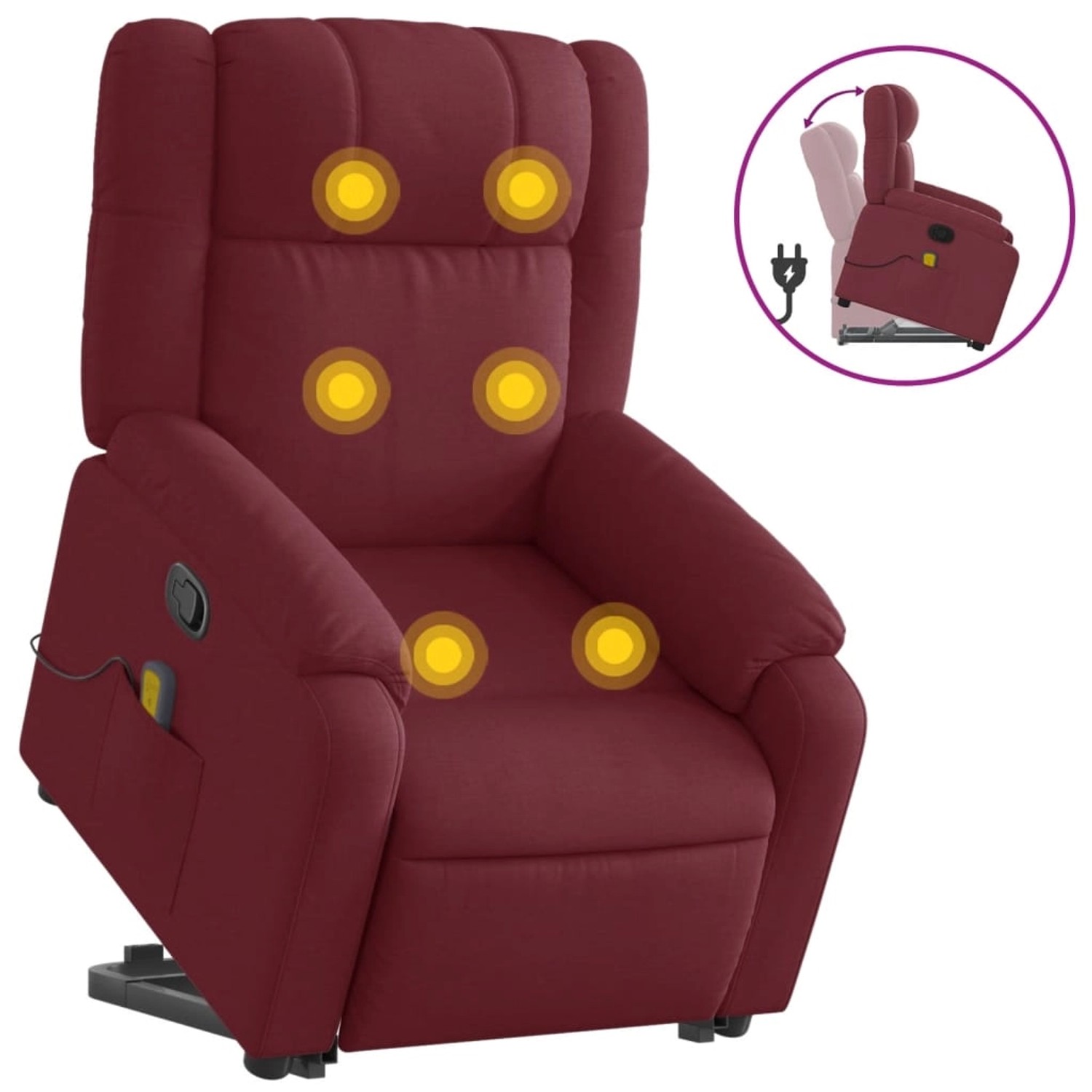 vidaXL Massagesessel mit Aufstehhilfe Weißrot Stoff Modell 10 vidaXL Massagesessel mit Aufstehhilfe Weißrot Stoff Modell 10 von VIDAXL