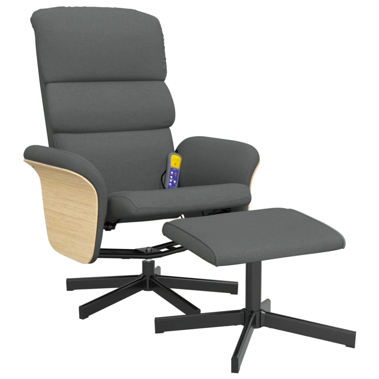 vidaXL Massagesessel mit Fußhocker Dunkelgrau Stoff Modell 3 vidaXL Massagesessel mit Fußhocker Dunkelgrau Stoff Modell 3 von VIDAXL