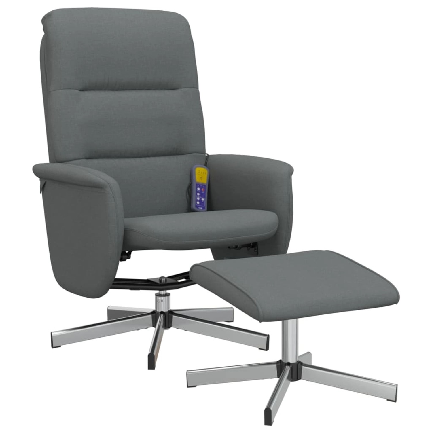 vidaXL Massagesessel mit Fußhocker Dunkelgrau Stoff Modell 4 von VIDAXL