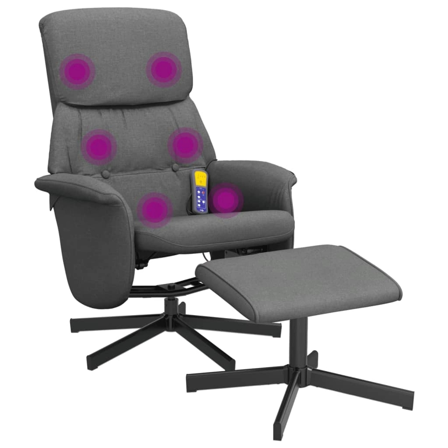 vidaXL Massagesessel mit Fußhocker Dunkelgrau Stoff Modell 5 von VIDAXL