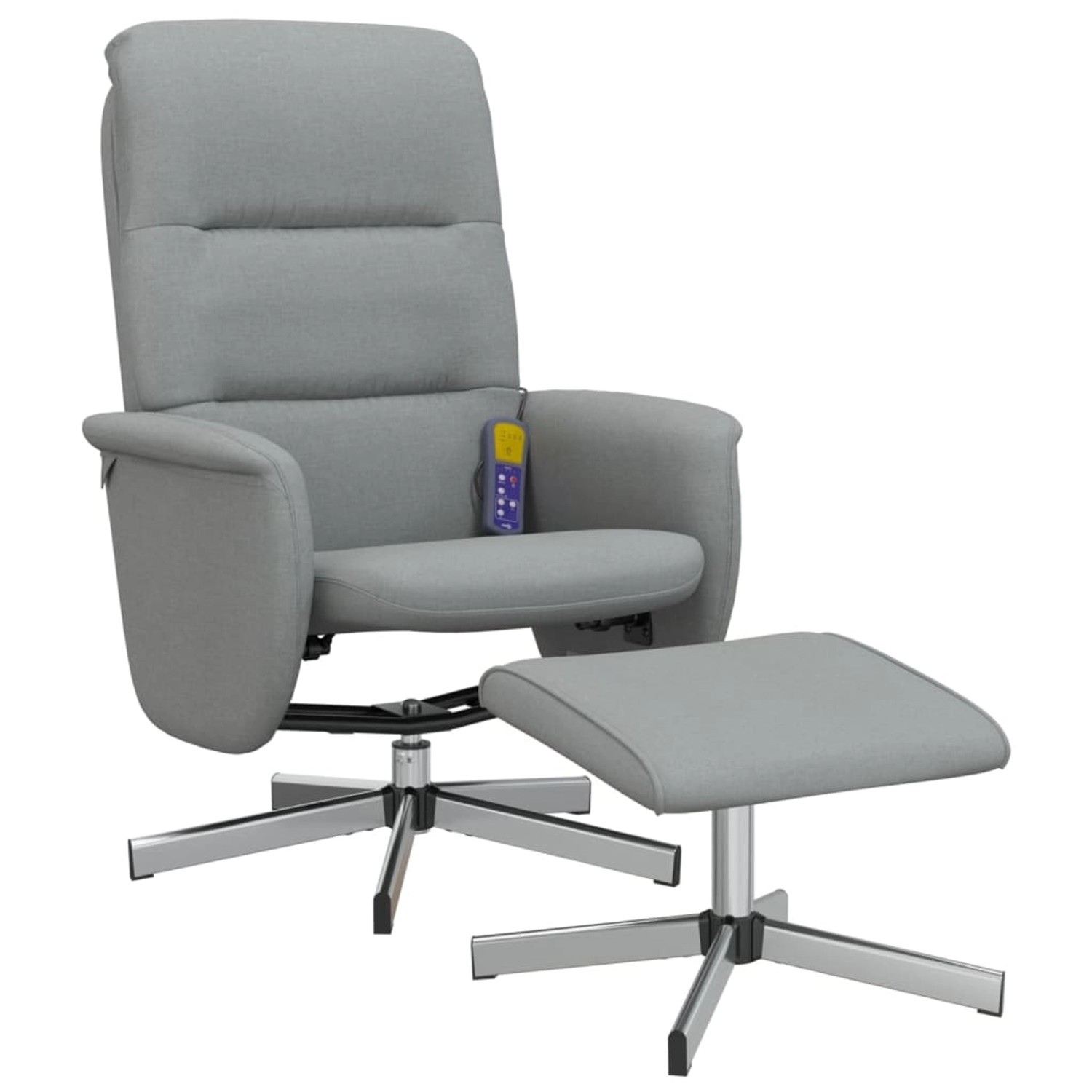 vidaXL Massagesessel mit Fußhocker Hellgrau Stoff Modell 4 von VIDAXL