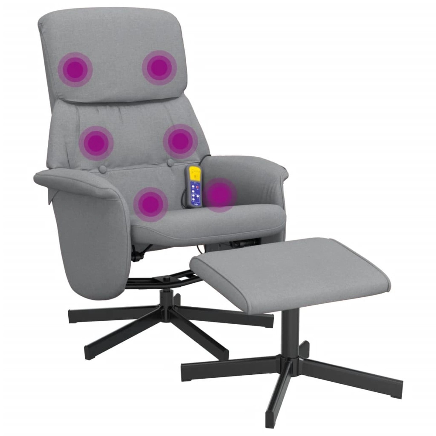 vidaXL Massagesessel mit Fußhocker Hellgrau Stoff Modell 5 vidaXL Massagesessel mit Fußhocker Hellgrau Stoff Modell 5 von VIDAXL