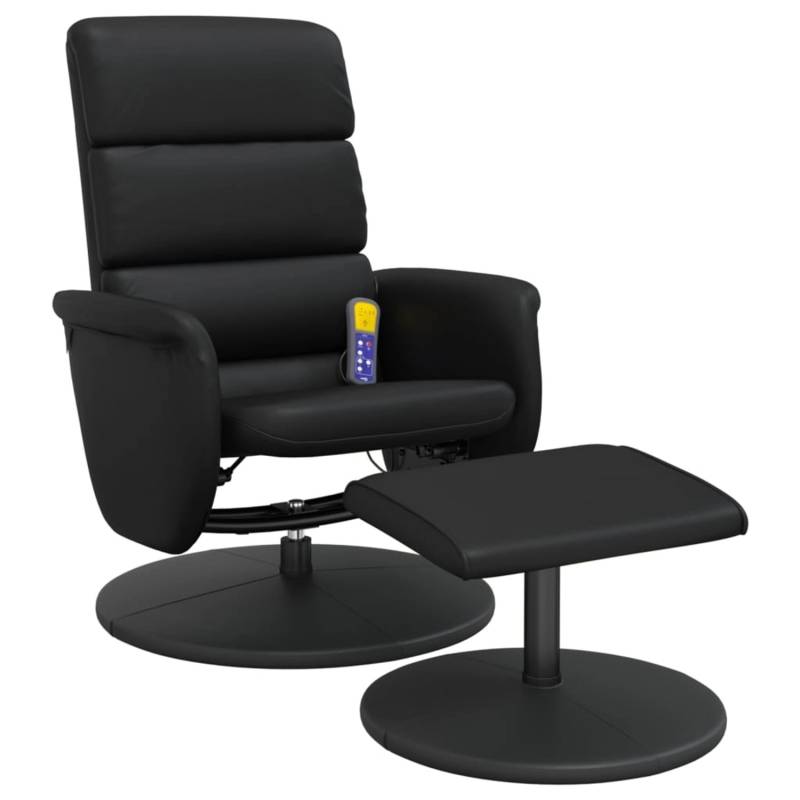 vidaXL Massagesessel mit Fußhocker Schwarz Kunstleder Modell 6 von VIDAXL