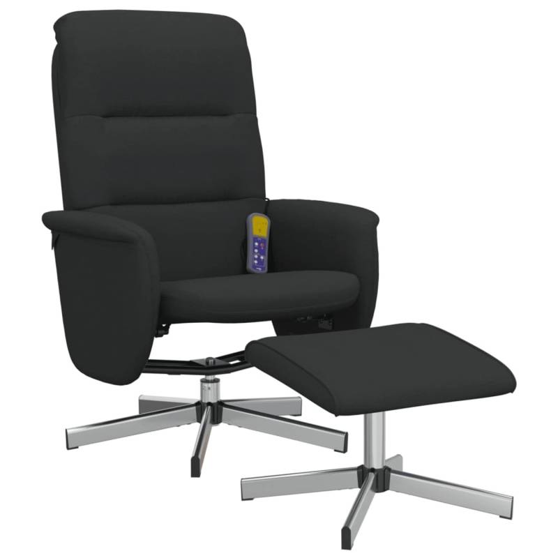 vidaXL Massagesessel mit Fußhocker Schwarz Stoff Modell 3 von VIDAXL
