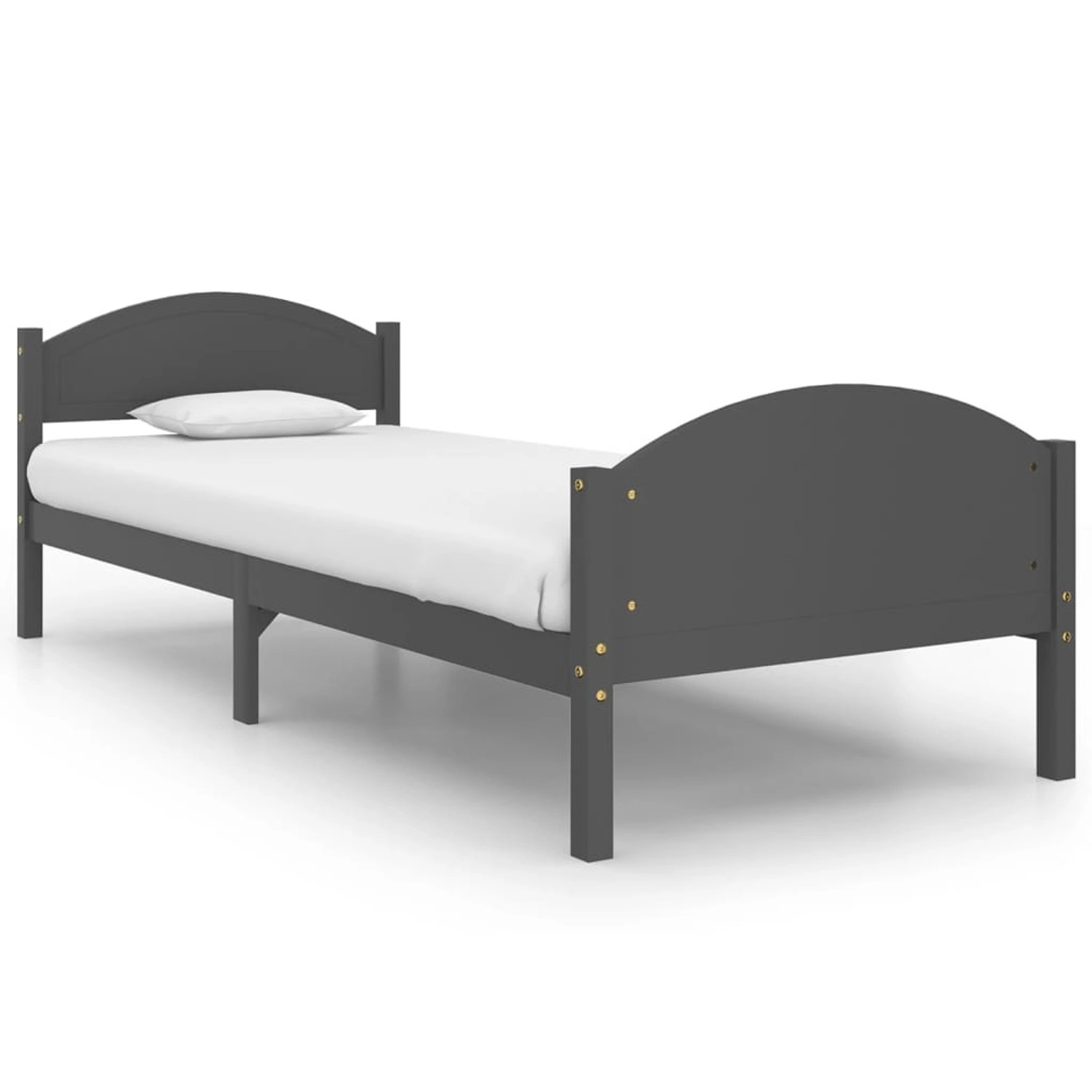 vidaXL Massivholzbett Dunkelgrau Kiefer 100x200 cm1115404 von VIDAXL