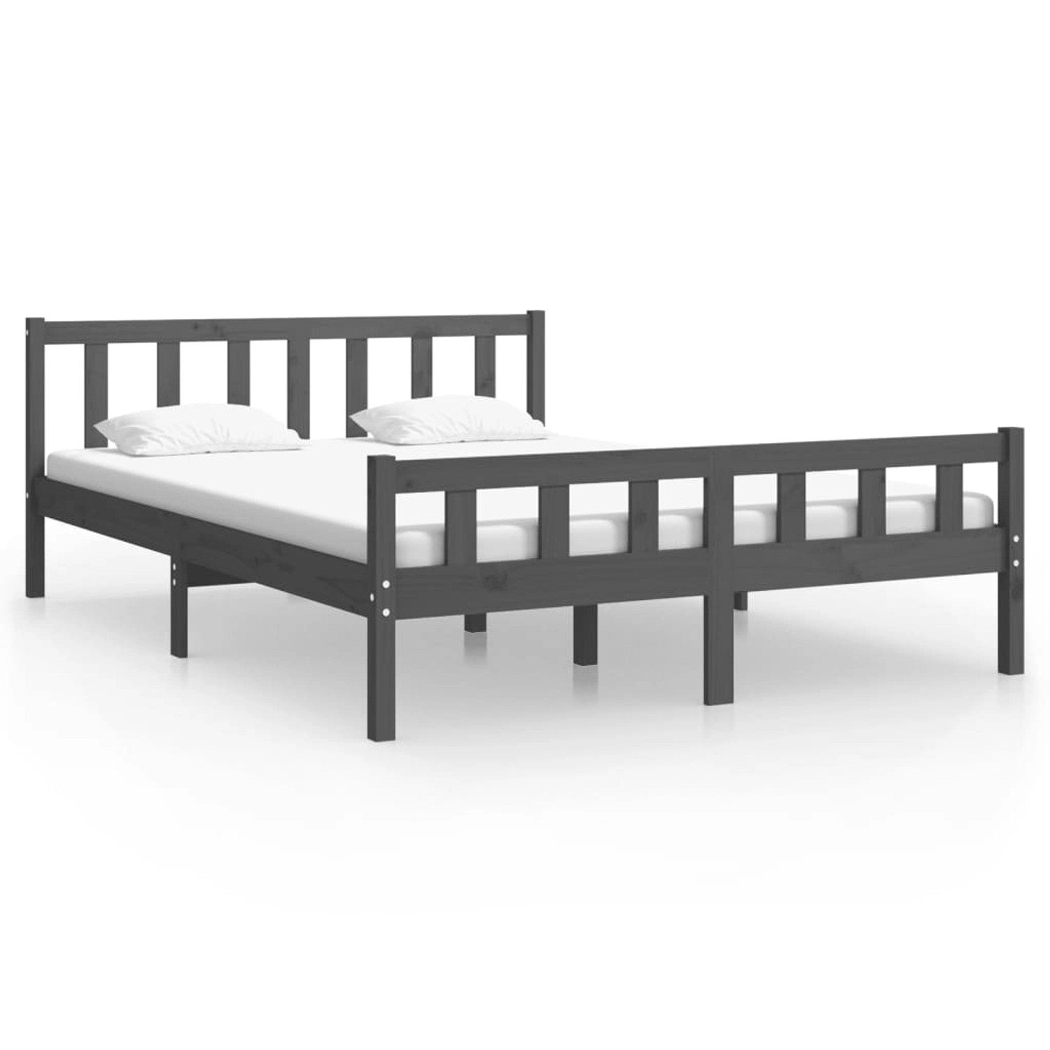 vidaXL Massivholzbett Grau 140x200 cm1138848 vidaXL Massivholzbett Grau 140x200 cm1138848 von VIDAXL