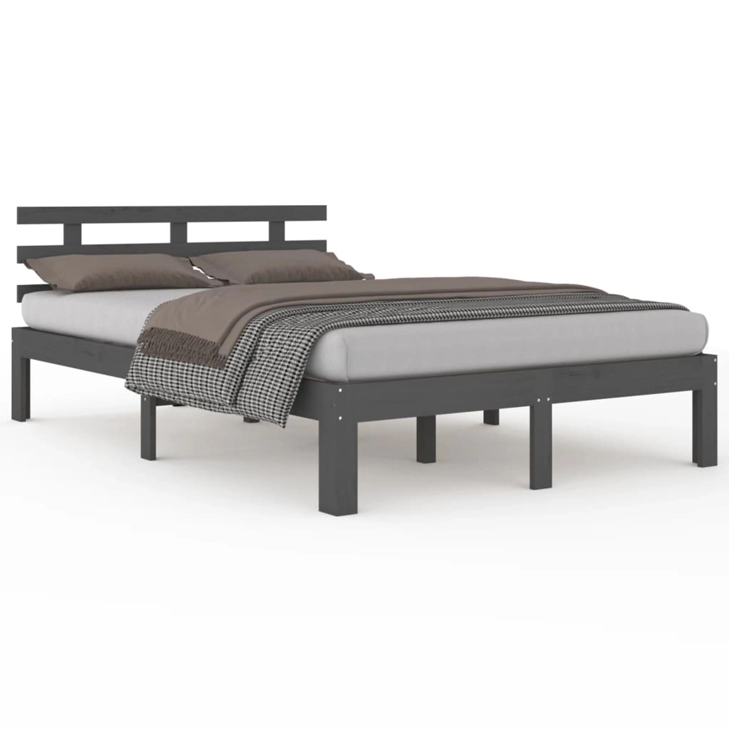 vidaXL Massivholzbett Grau 150x200 cm 5FT King Size1273451 vidaXL Massivholzbett Grau 150x200 cm 5FT King Size1273451 von VIDAXL