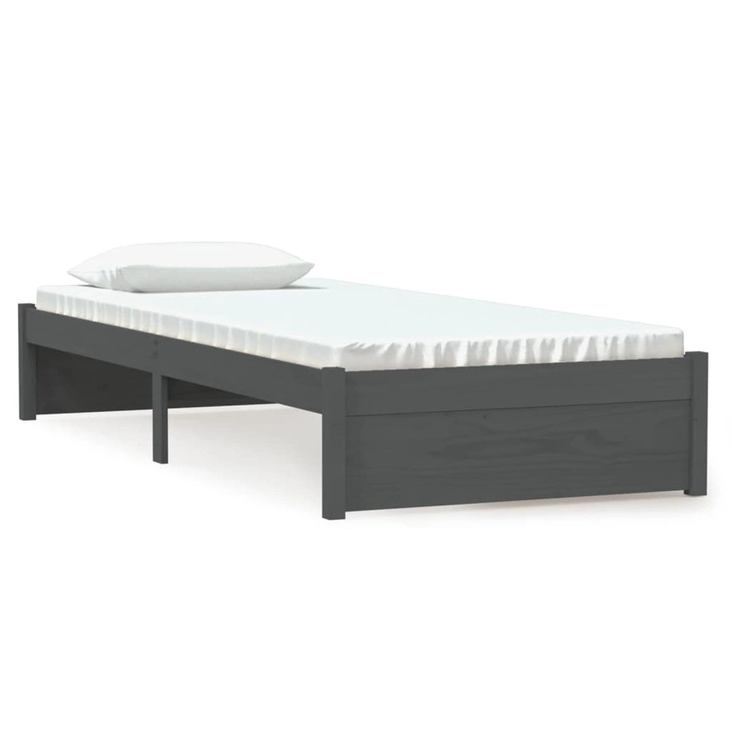 vidaXL Massivholzbett Grau 75x190 cm 2FT6 Small Single1273737 vidaXL Massivholzbett Grau 75x190 cm 2FT6 Small Single1273737 von VIDAXL