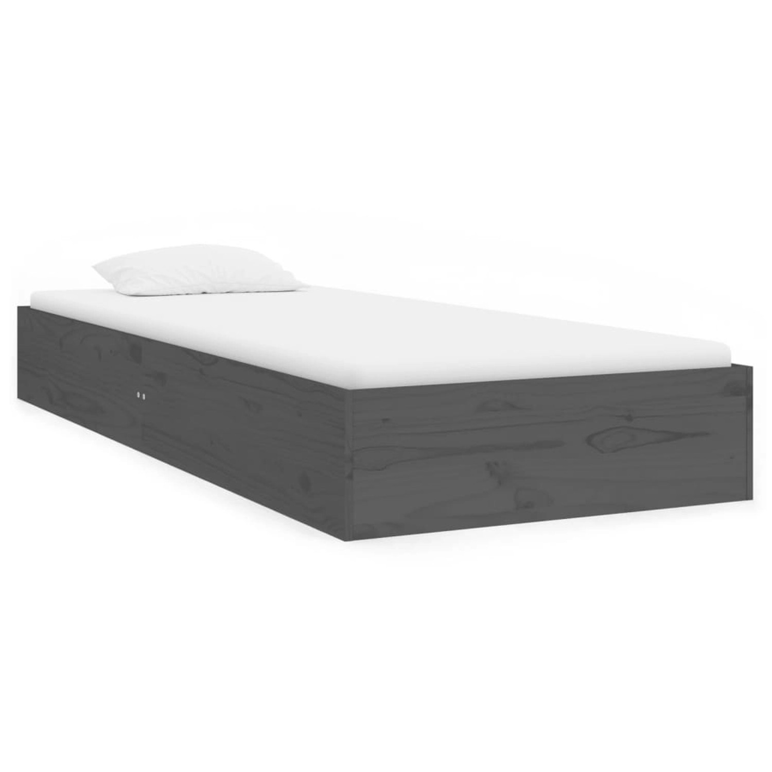 vidaXL Massivholzbett Grau 75x190 cm 2FT6 Small Single1279655 vidaXL Massivholzbett Grau 75x190 cm 2FT6 Small Single1279655 von VIDAXL