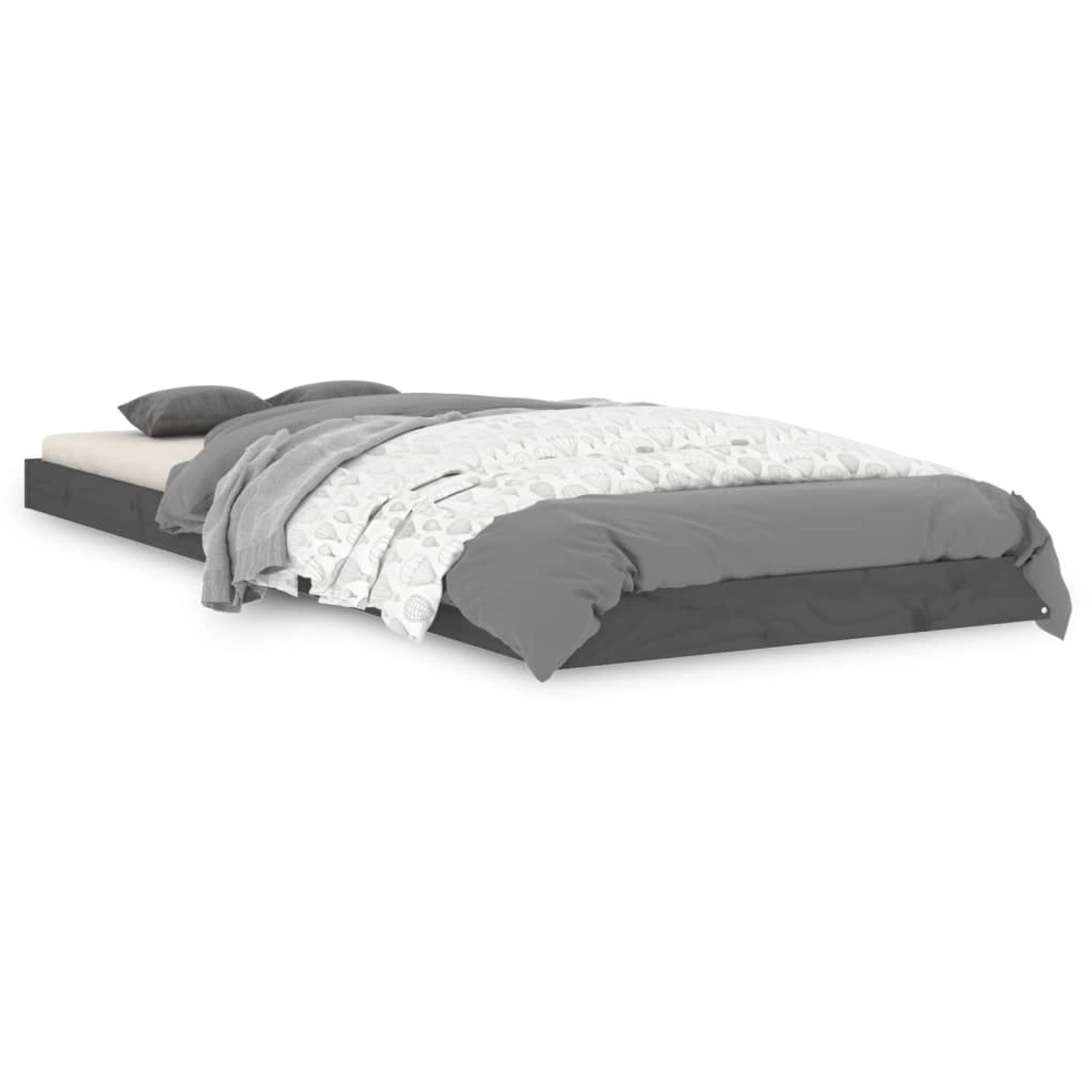 vidaXL Massivholzbett Grau 75x190 cm Kiefer 2FT6 Small Single1370438 vidaXL Massivholzbett Grau 75x190 cm Kiefer 2FT6 Small Single1370438 von VIDAXL