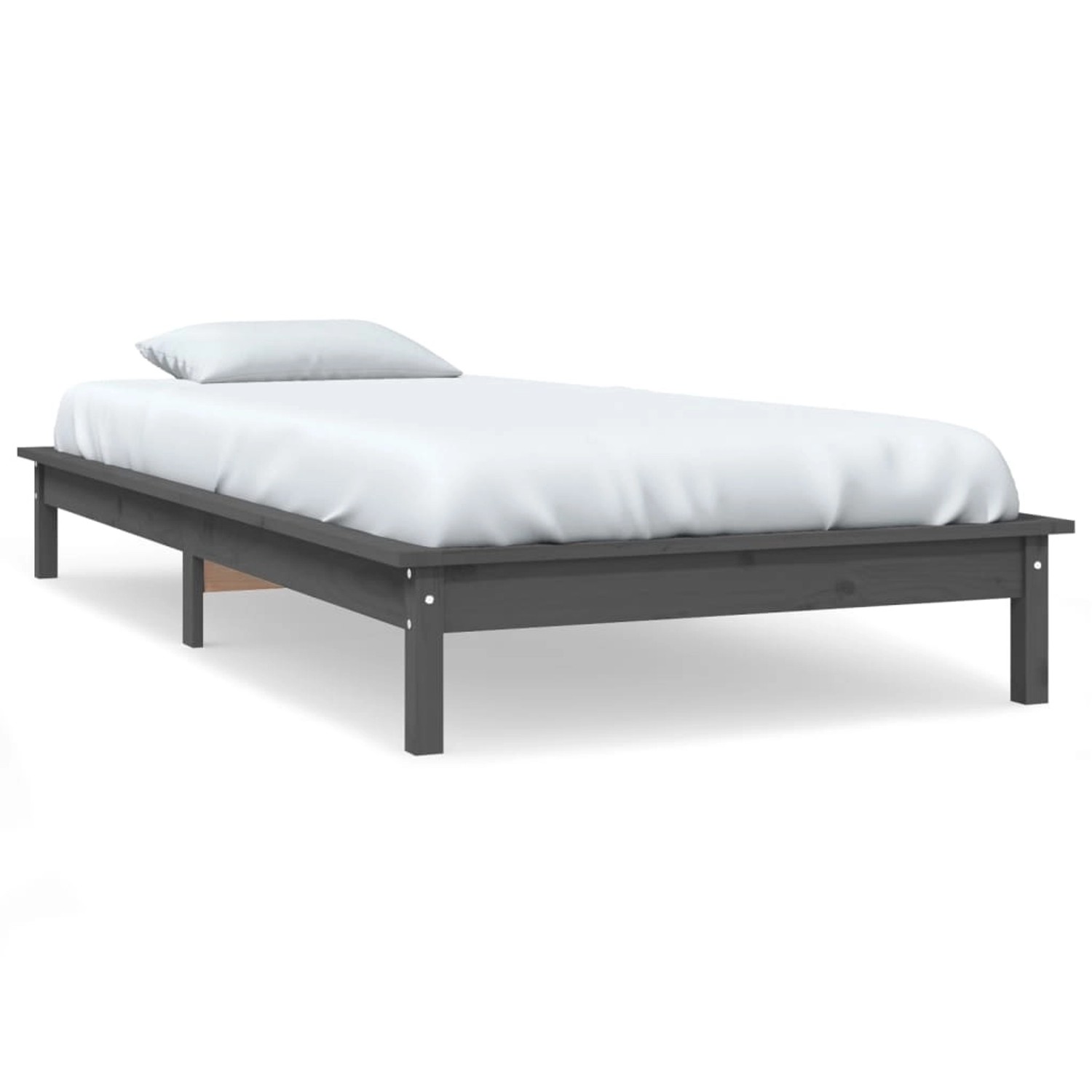 vidaXL Massivholzbett Grau 90x200 cm Kiefer1280040 vidaXL Massivholzbett Grau 90x200 cm Kiefer1280040 von VIDAXL