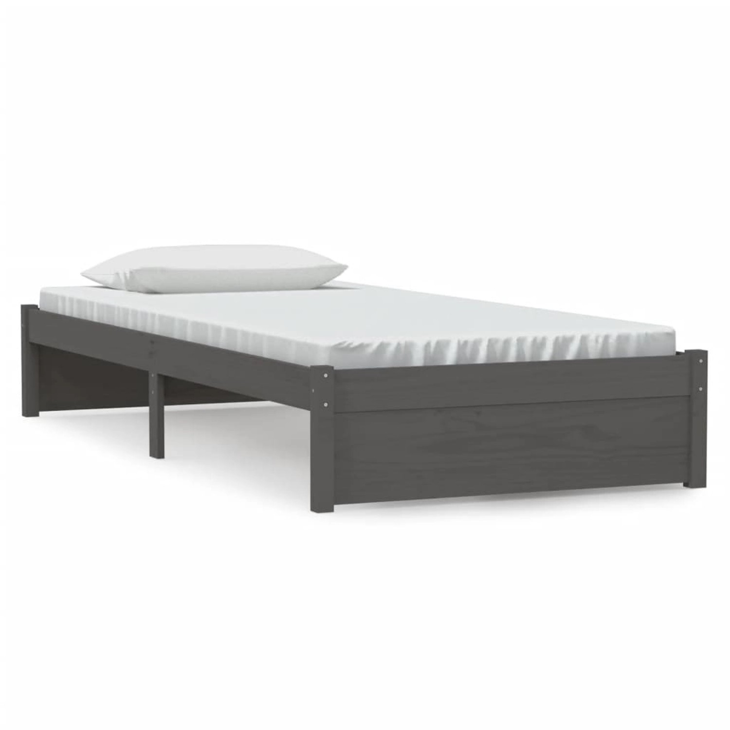 vidaXL Massivholzbett Grau 90x200 cm1273786 von VIDAXL