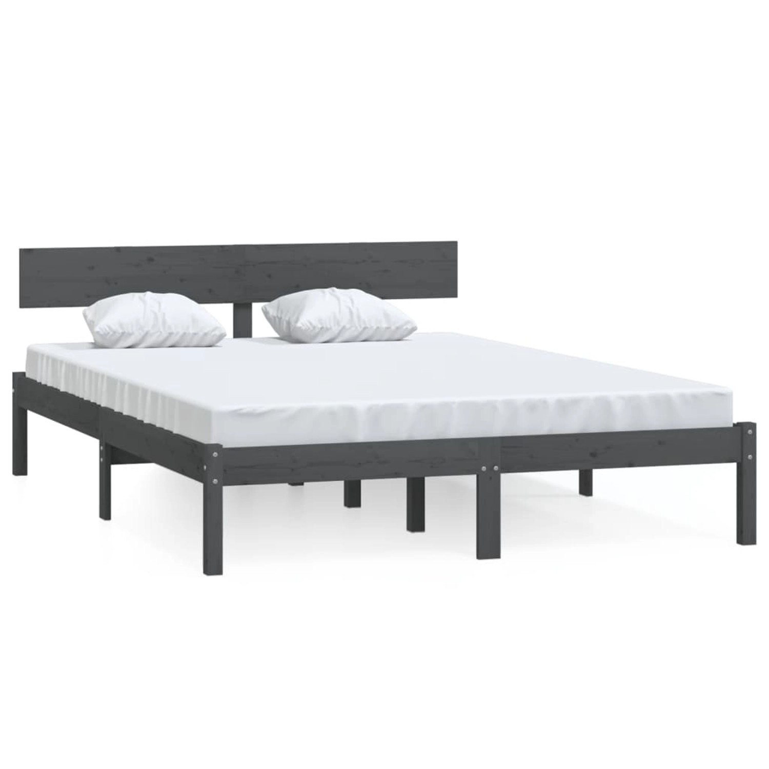 vidaXL Massivholzbett Grau Kiefer 120x190 cm UK Small Double1135307 vidaXL Massivholzbett Grau Kiefer 120x190 cm UK Small Double1135307 von VIDAXL