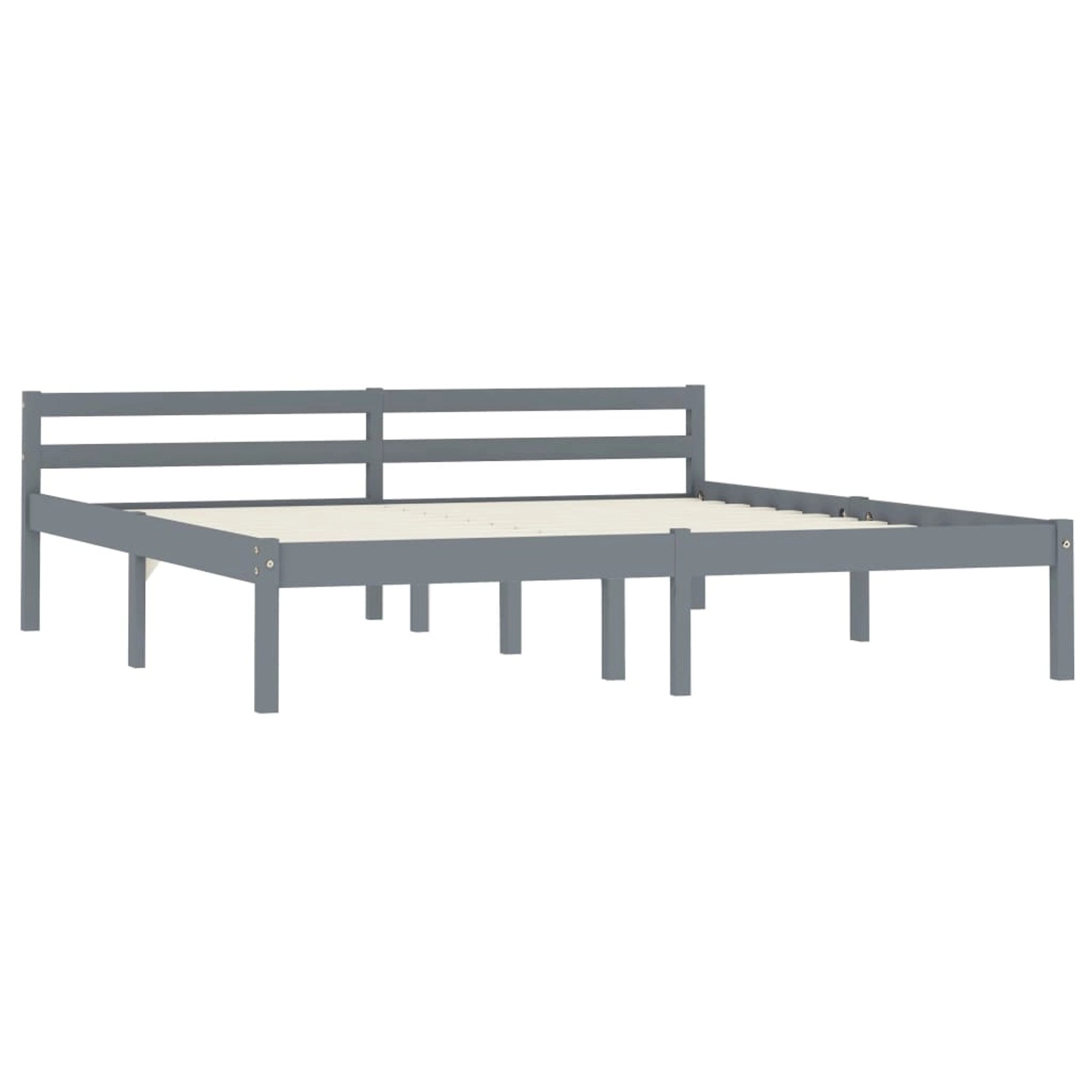 vidaXL Massivholzbett Grau Kiefer 160x200 cm617206 von VIDAXL