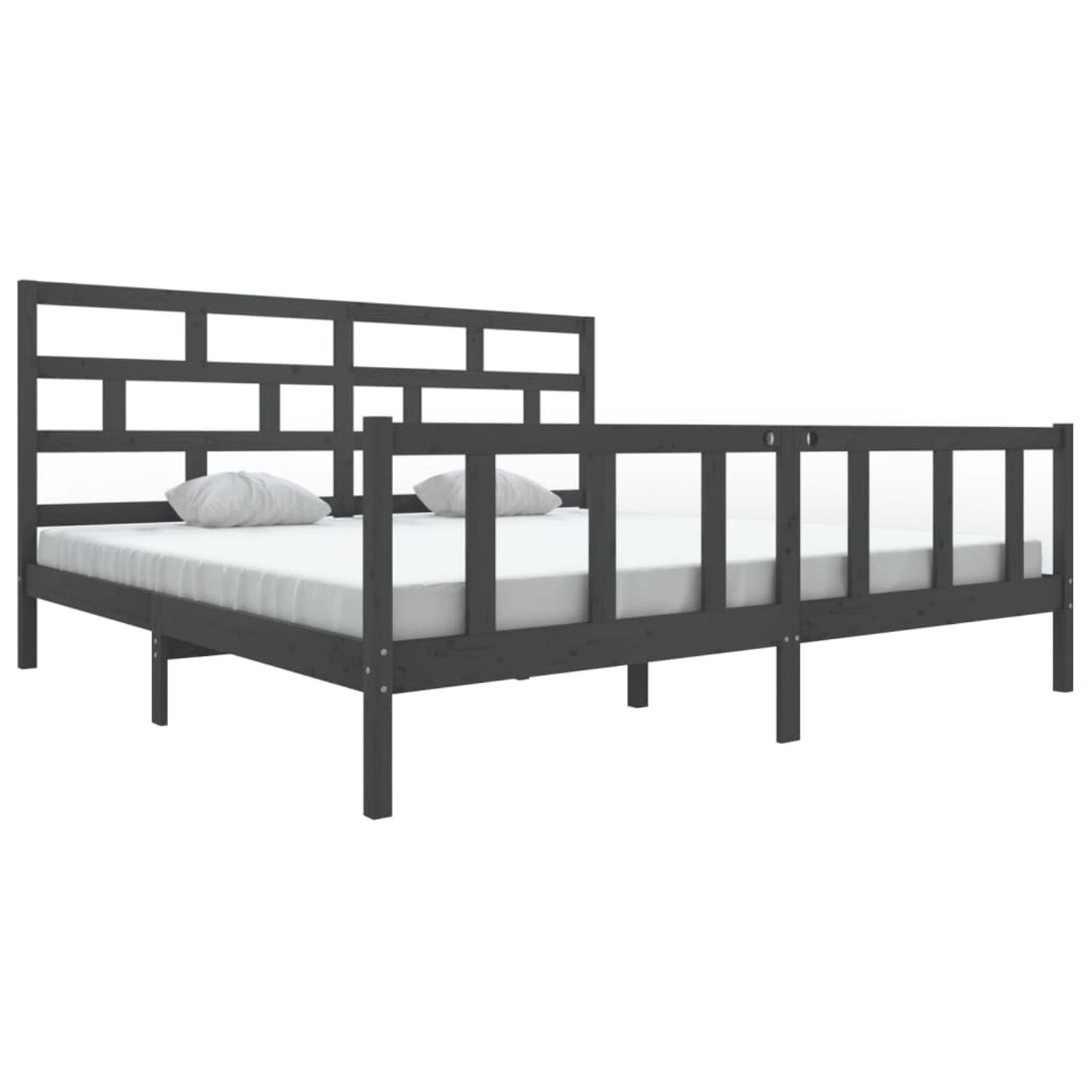 vidaXL Massivholzbett Grau Kiefer 200x200 cm1054125 vidaXL Massivholzbett Grau Kiefer 200x200 cm1054125 von VIDAXL