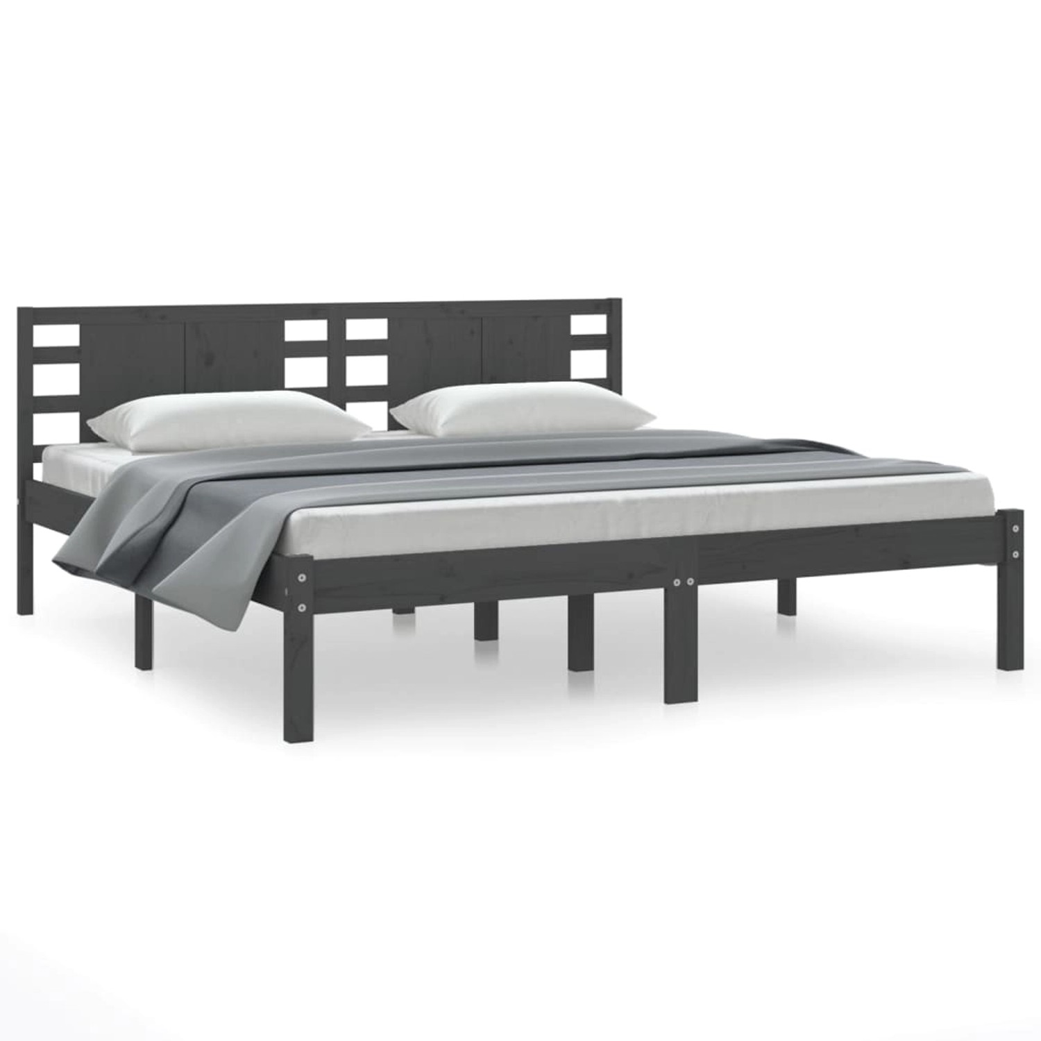 vidaXL Massivholzbett Grau Kiefer 200x200 cm1156731 vidaXL Massivholzbett Grau Kiefer 200x200 cm1156731 von VIDAXL