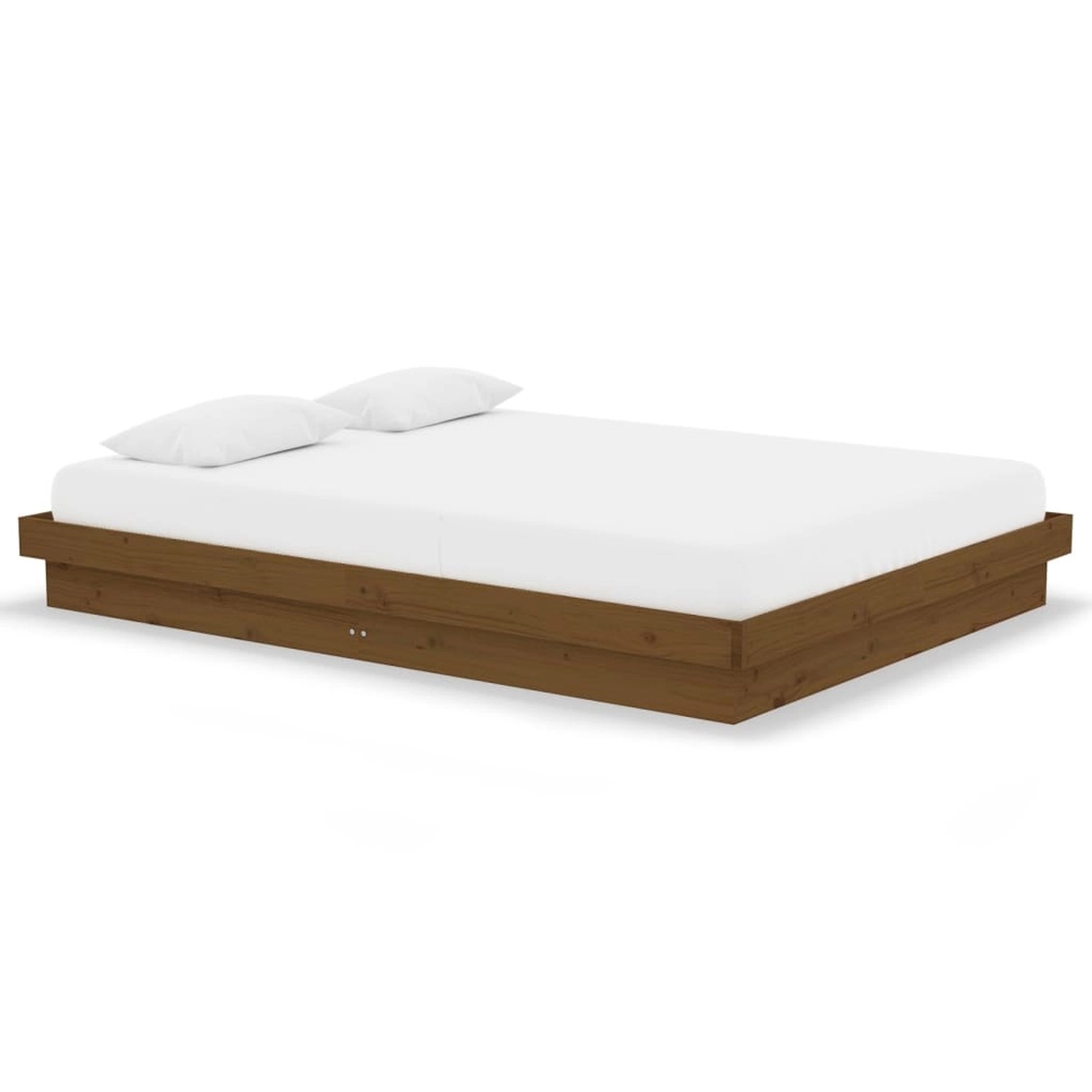 vidaXL Massivholzbett Honigbraun 135x190 cm 4FT6 Double1279536 von VIDAXL