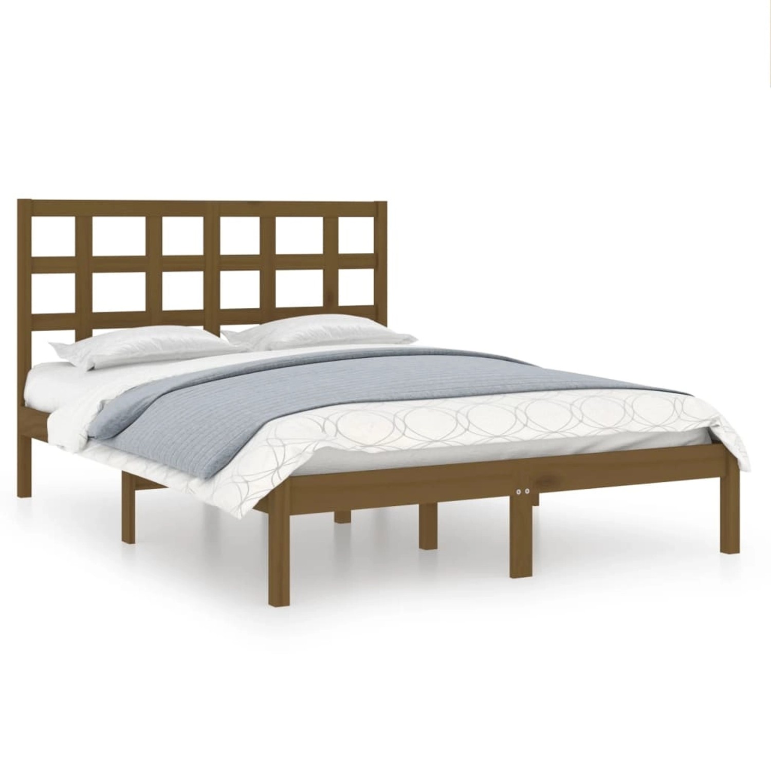 vidaXL Massivholzbett Honigbraun 200x200 cm1084194 von VIDAXL