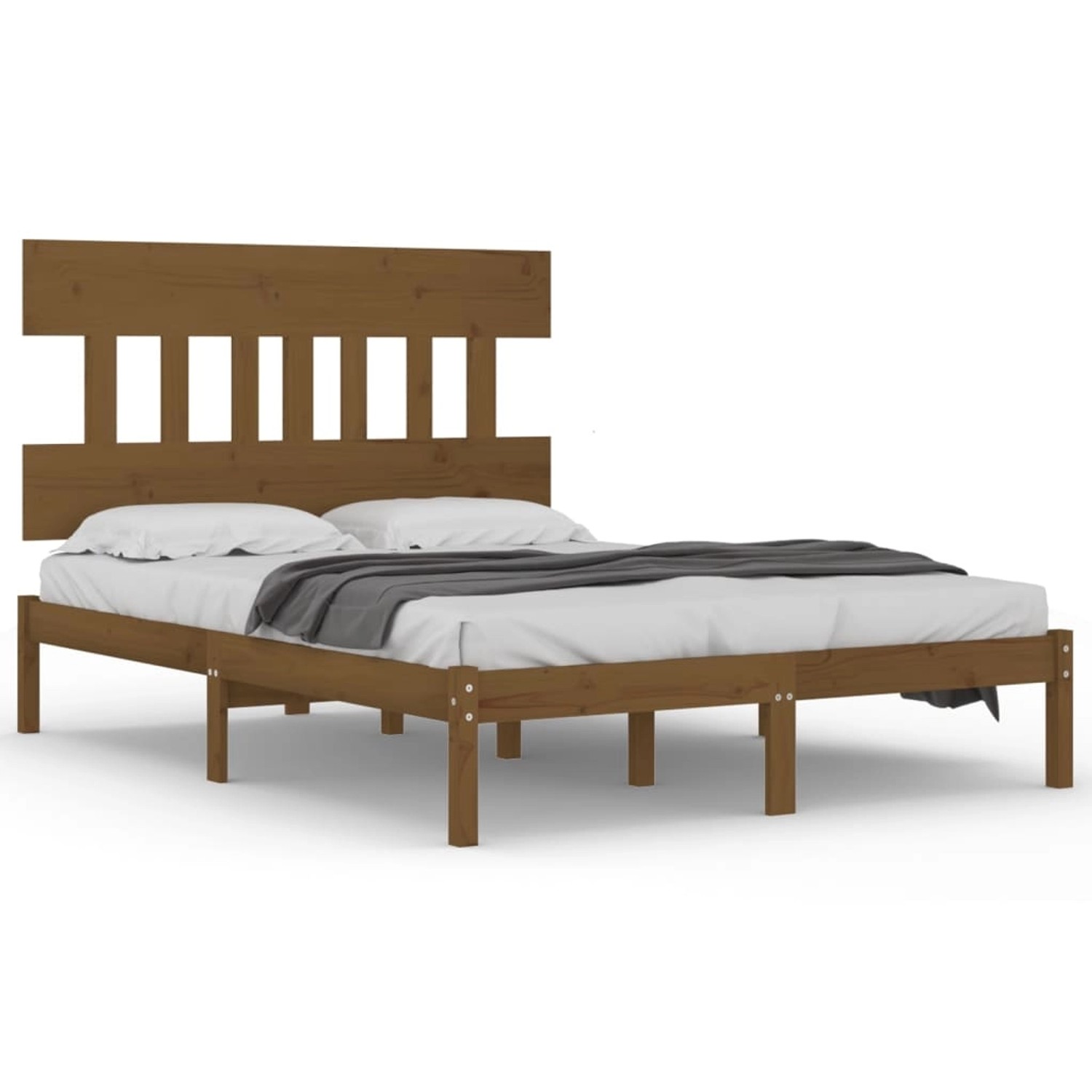 vidaXL Massivholzbett Honigbraun 200x200 cm1157052 von VIDAXL