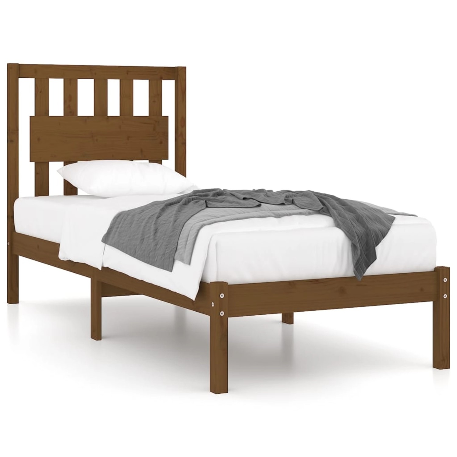 vidaXL Massivholzbett Honigbraun Kiefer 100x200 cm1118245 von VIDAXL
