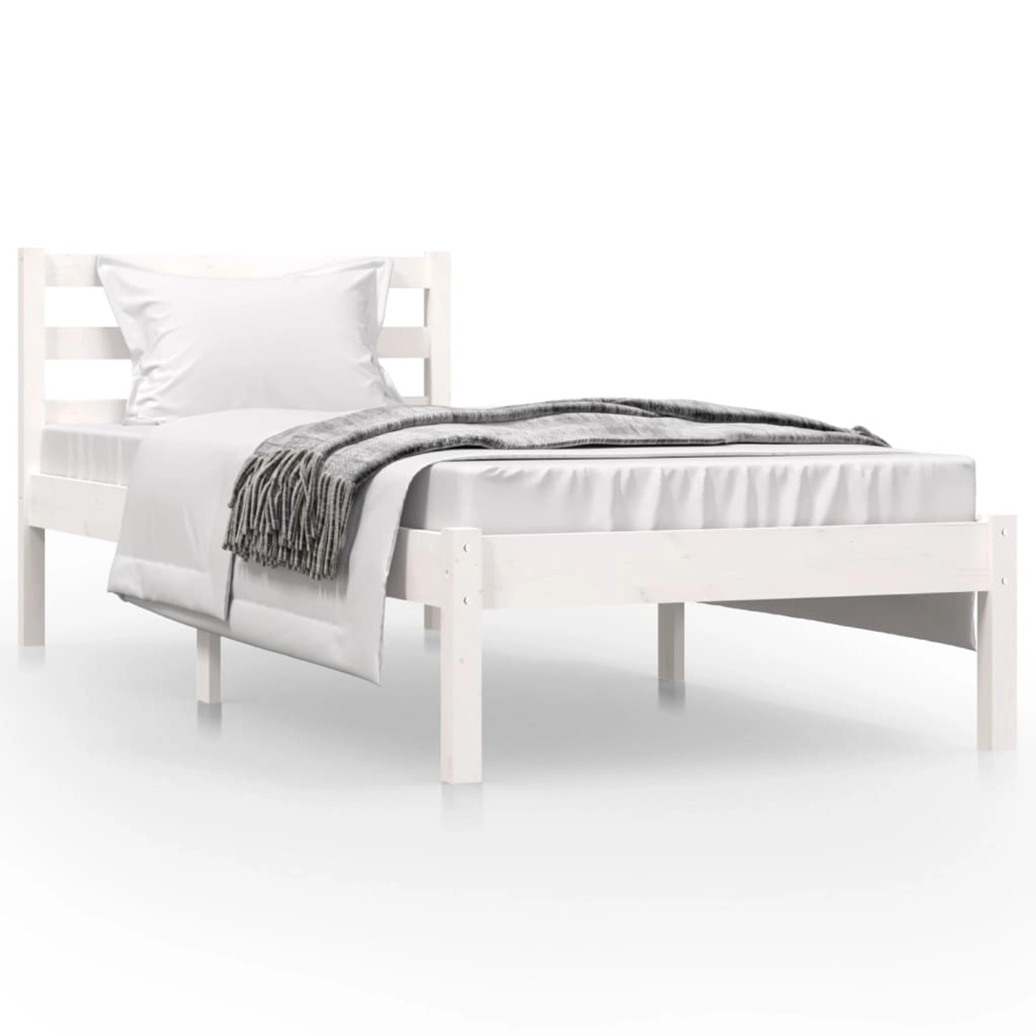 vidaXL Massivholzbett Kiefer 75x190 cm Weiß 2FT6 Small Single1136441 vidaXL Massivholzbett Kiefer 75x190 cm Weiß 2FT6 Small Single1136441 von VIDAXL