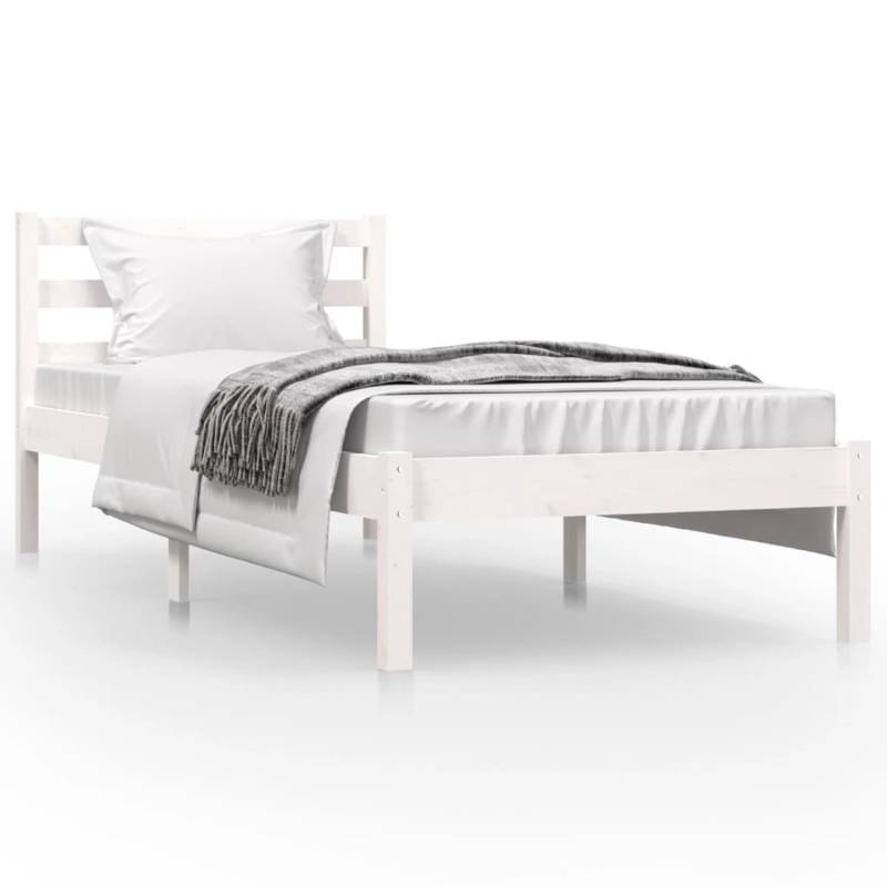 vidaXL Massivholzbett Kiefer 75x190 cm Weiß 2FT6 Small Single1136441 von VIDAXL