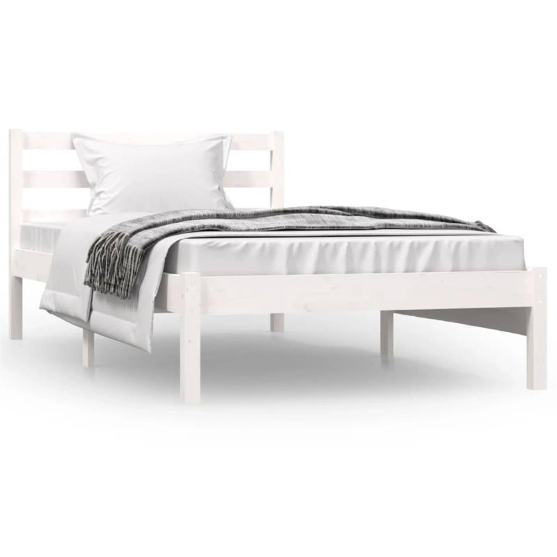 vidaXL Massivholzbett Kiefer 90x190 cm Weiß 3FT Single1136468 von VIDAXL