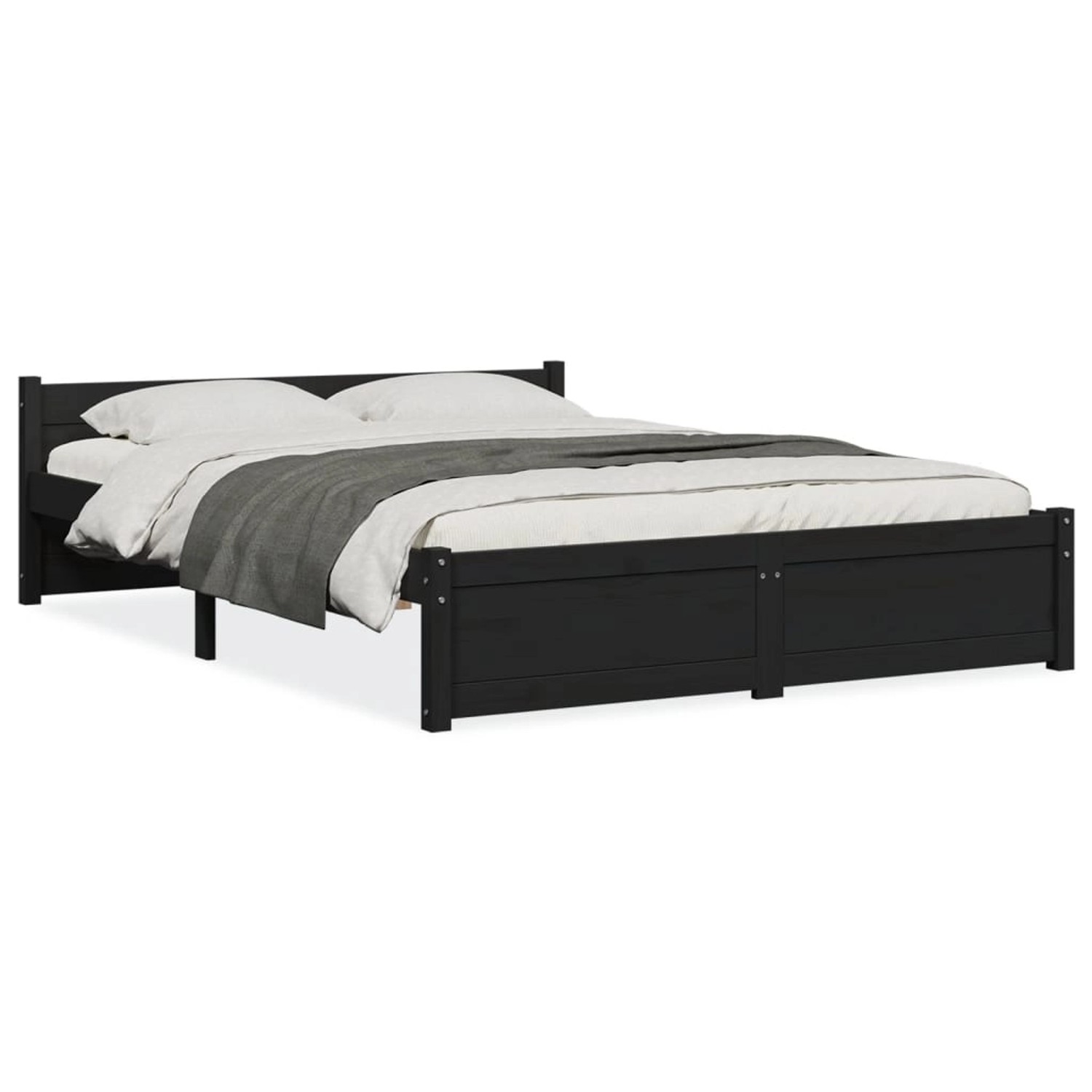 vidaXL Massivholzbett Schwarz 135x190 cm 4FT6 Double1273956 vidaXL Massivholzbett Schwarz 135x190 cm 4FT6 Double1273956 von VIDAXL