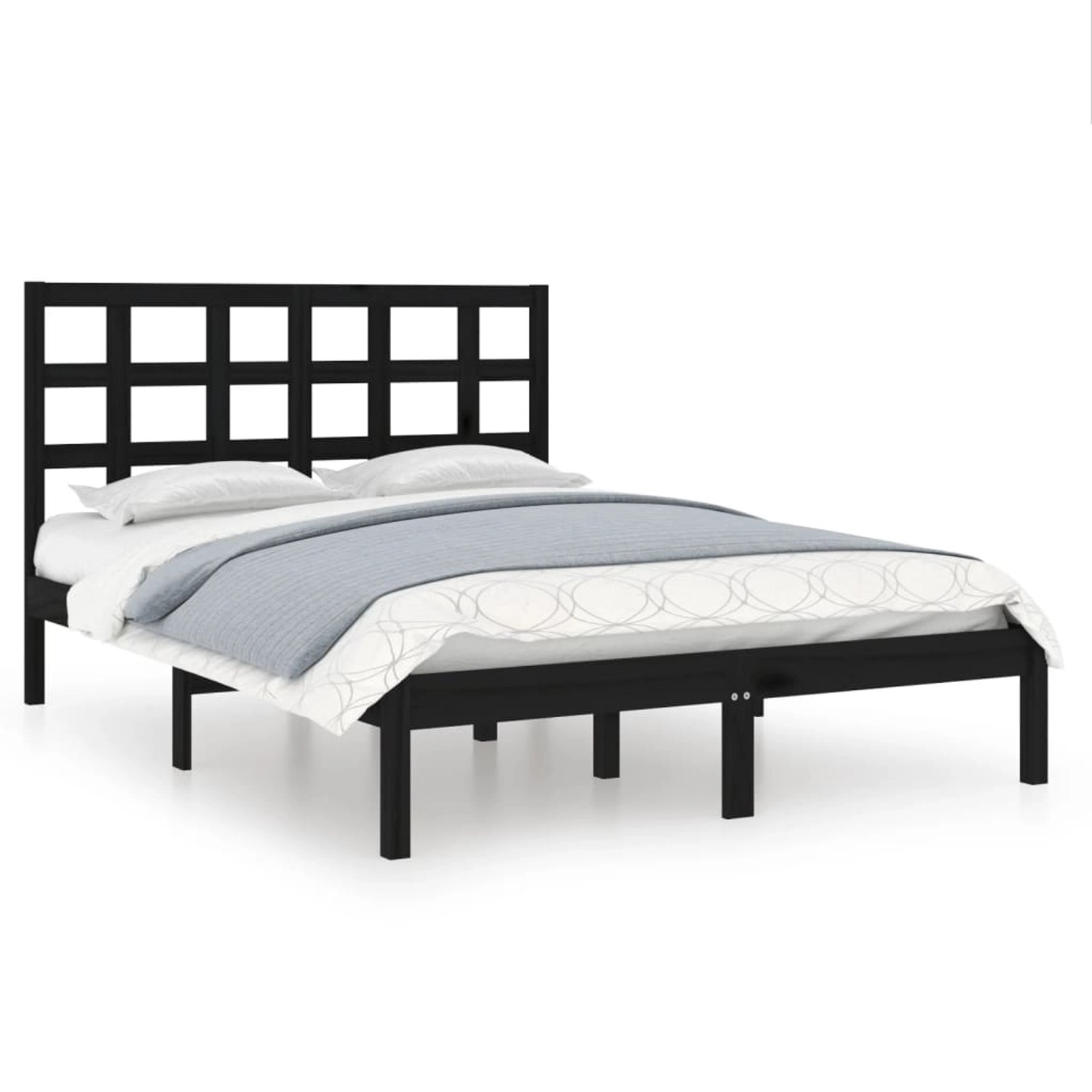 vidaXL Massivholzbett Schwarz 140x190 cm1084155 vidaXL Massivholzbett Schwarz 140x190 cm1084155 von VIDAXL