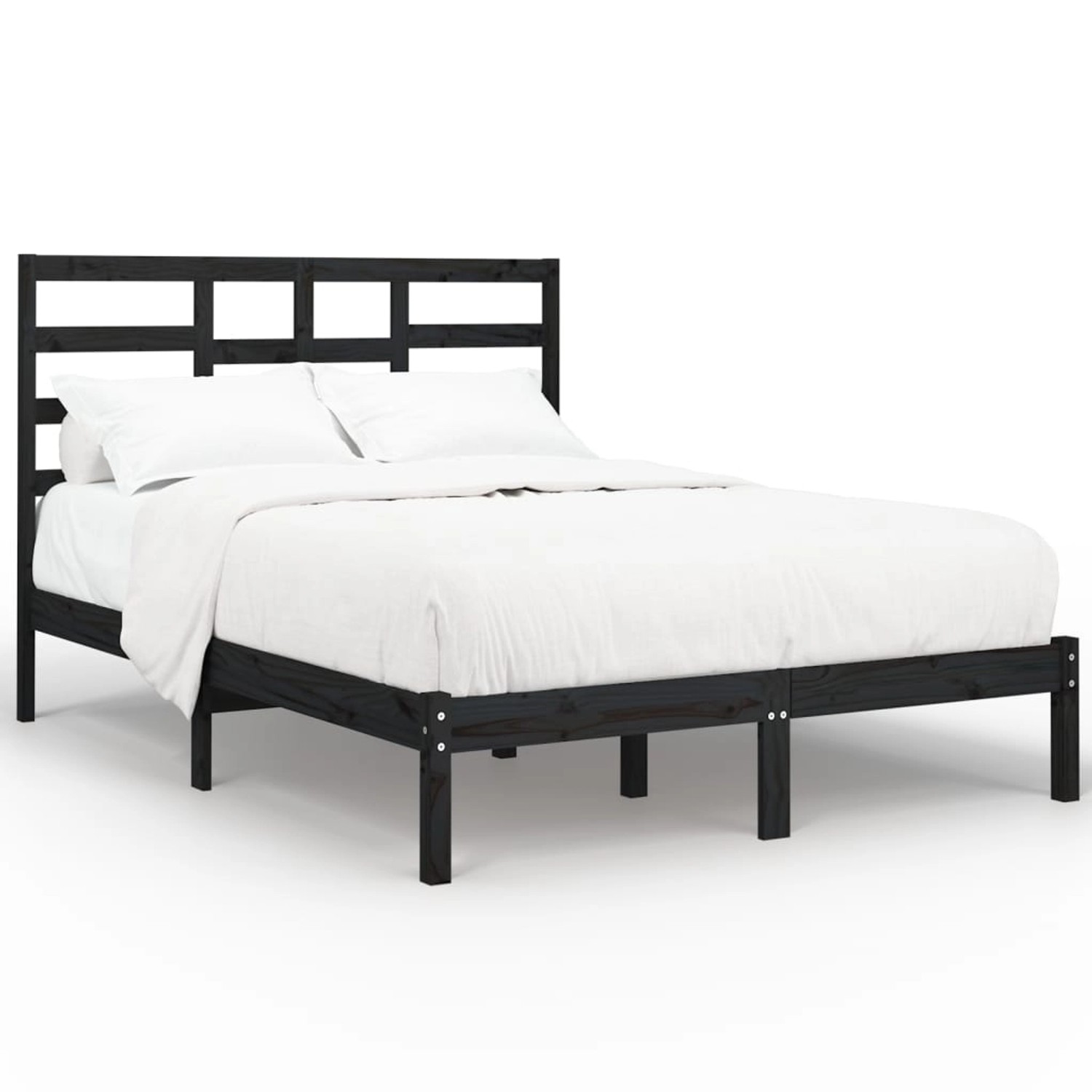 vidaXL Massivholzbett Schwarz 140x190 cm1084374 vidaXL Massivholzbett Schwarz 140x190 cm1084374 von VIDAXL