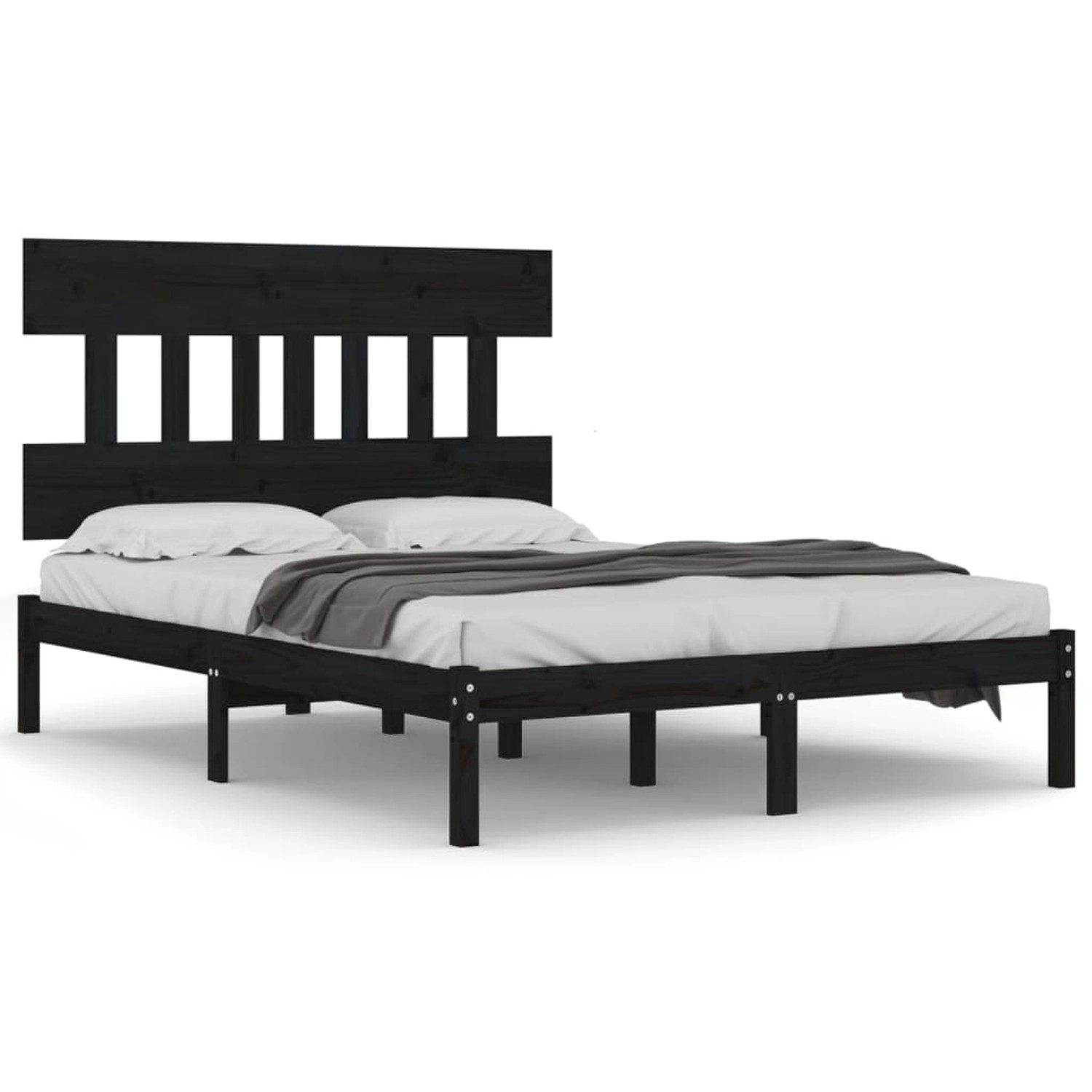 vidaXL Massivholzbett Schwarz 140x190 cm1157023 vidaXL Massivholzbett Schwarz 140x190 cm1157023 von VIDAXL