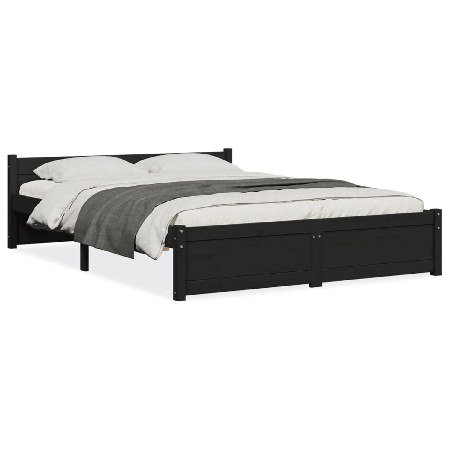 vidaXL Massivholzbett Schwarz 140x190 cm1273966 vidaXL Massivholzbett Schwarz 140x190 cm1273966 von VIDAXL