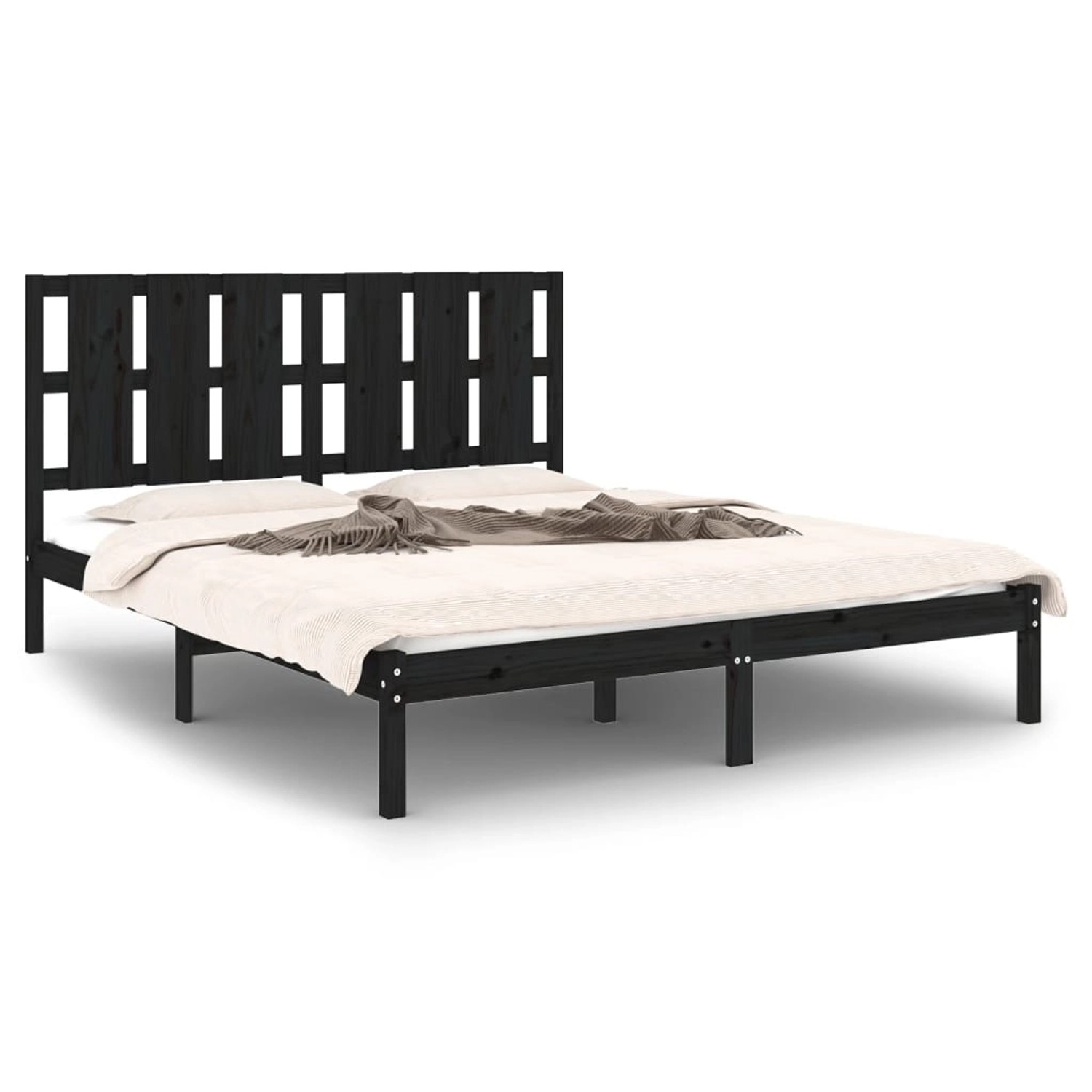 vidaXL Massivholzbett Schwarz 150x200 cm 5FT King Size1084245 vidaXL Massivholzbett Schwarz 150x200 cm 5FT King Size1084245 von VIDAXL